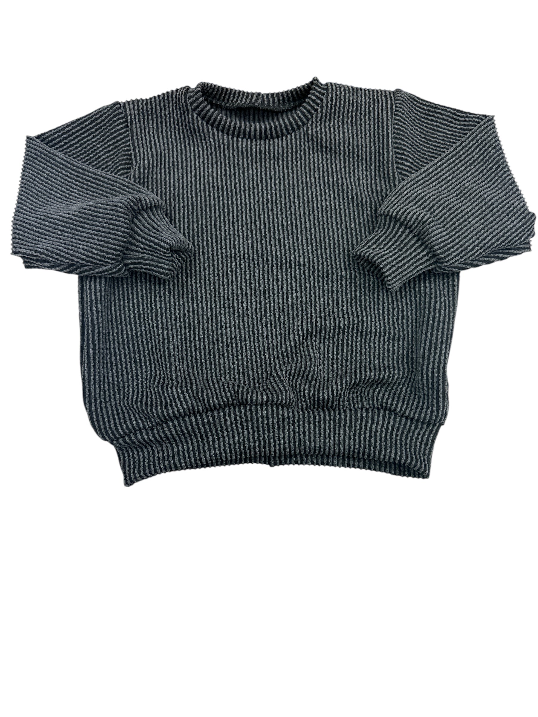 Black Ribbed Knit Oversized Sweater