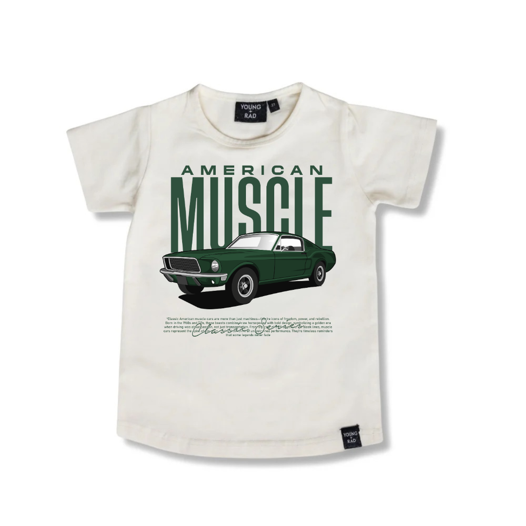 American Muscle Car Acid Wash Tee