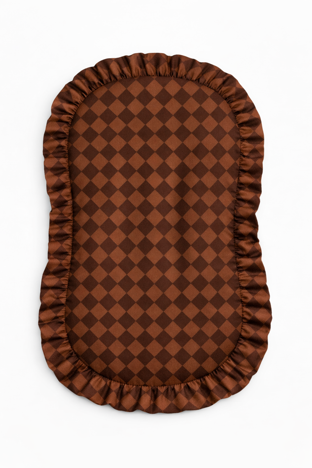 Brown Mocha Diamond Ruffle Baby Lounger Cover