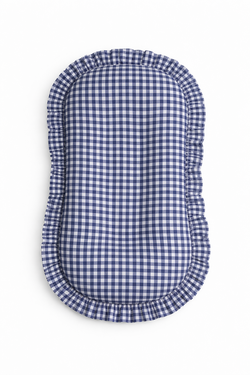 Navy Gingham Ruffle Baby Lounger Cover