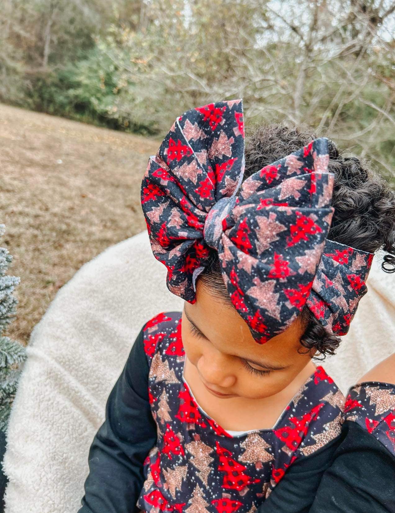 Buffalo Plaid Trio Trees Messy Wrap