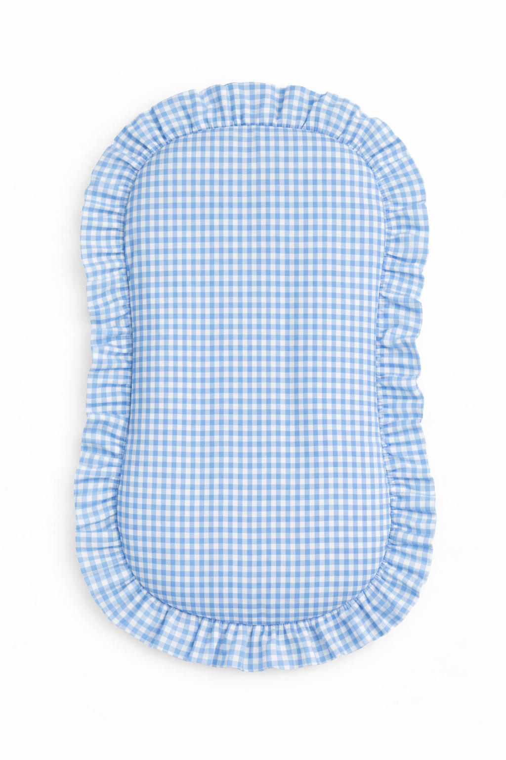 Blue Gingham Ruffle Baby Lounger Cover