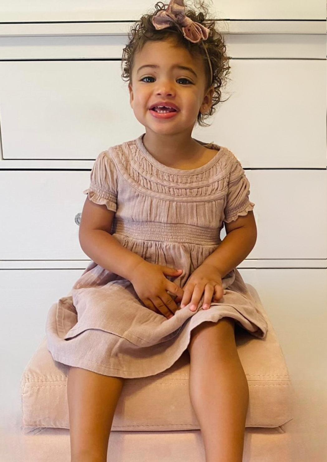 Willow | Organic Muslin Cotton Dress | Raspberry Cream