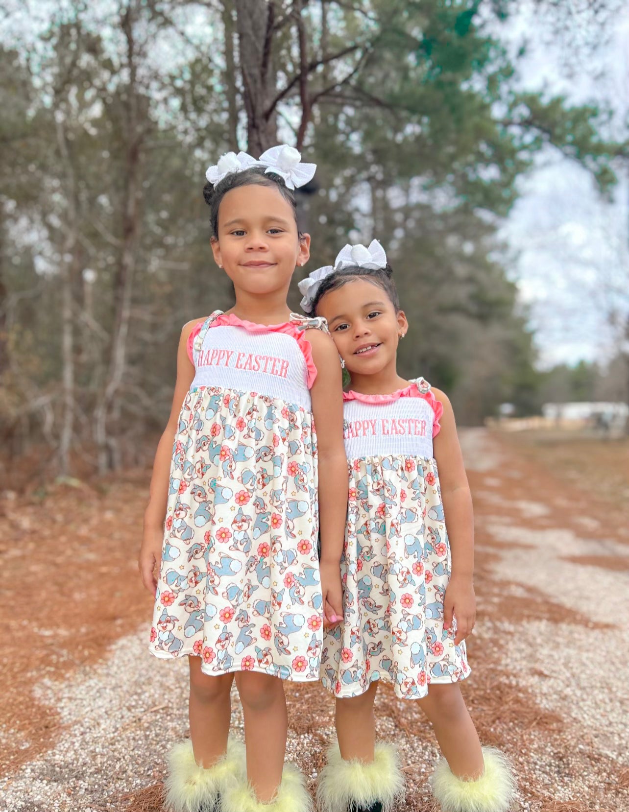 Smocked Happy Easter Thumper Dress