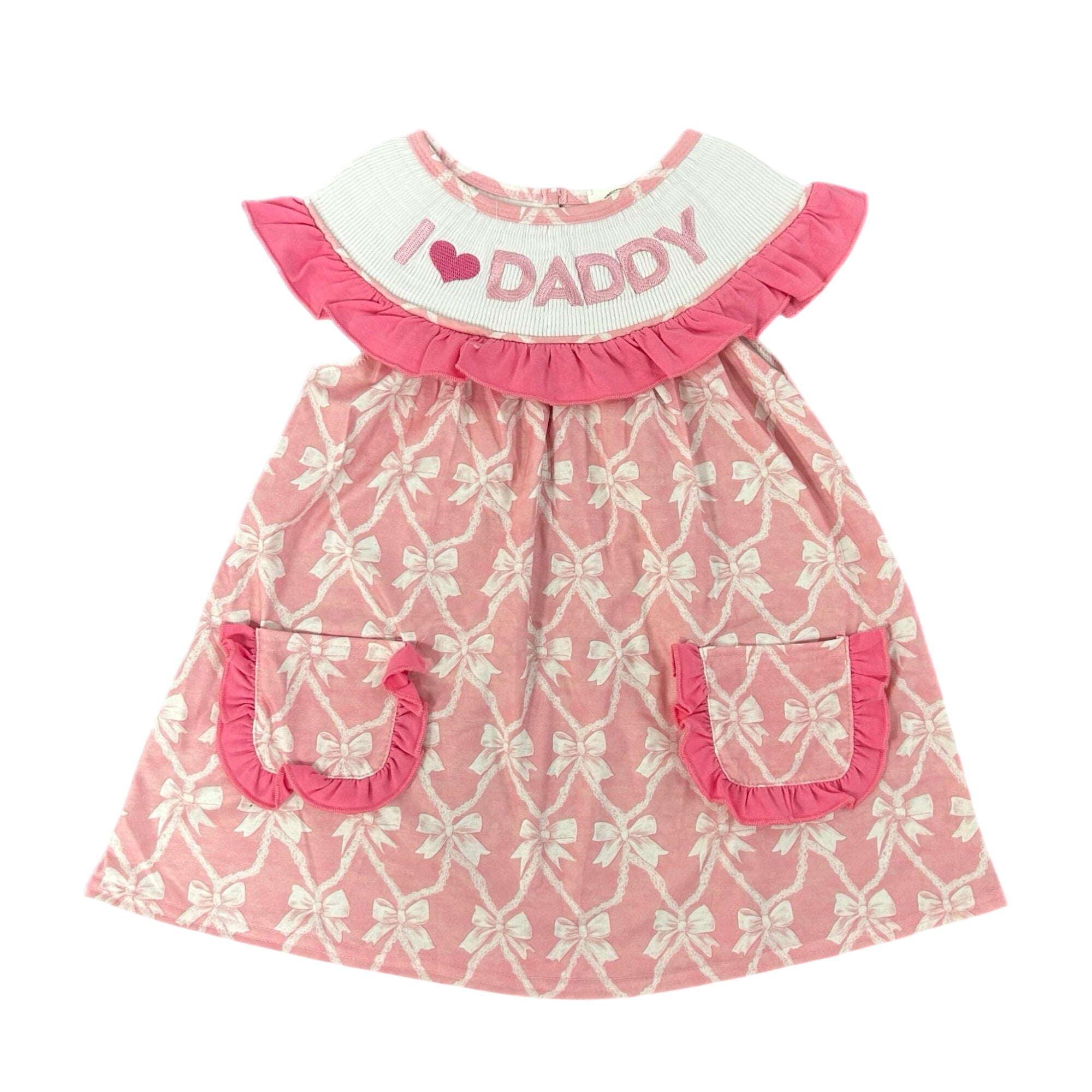 Smocked Bows I Love Daddy Dress