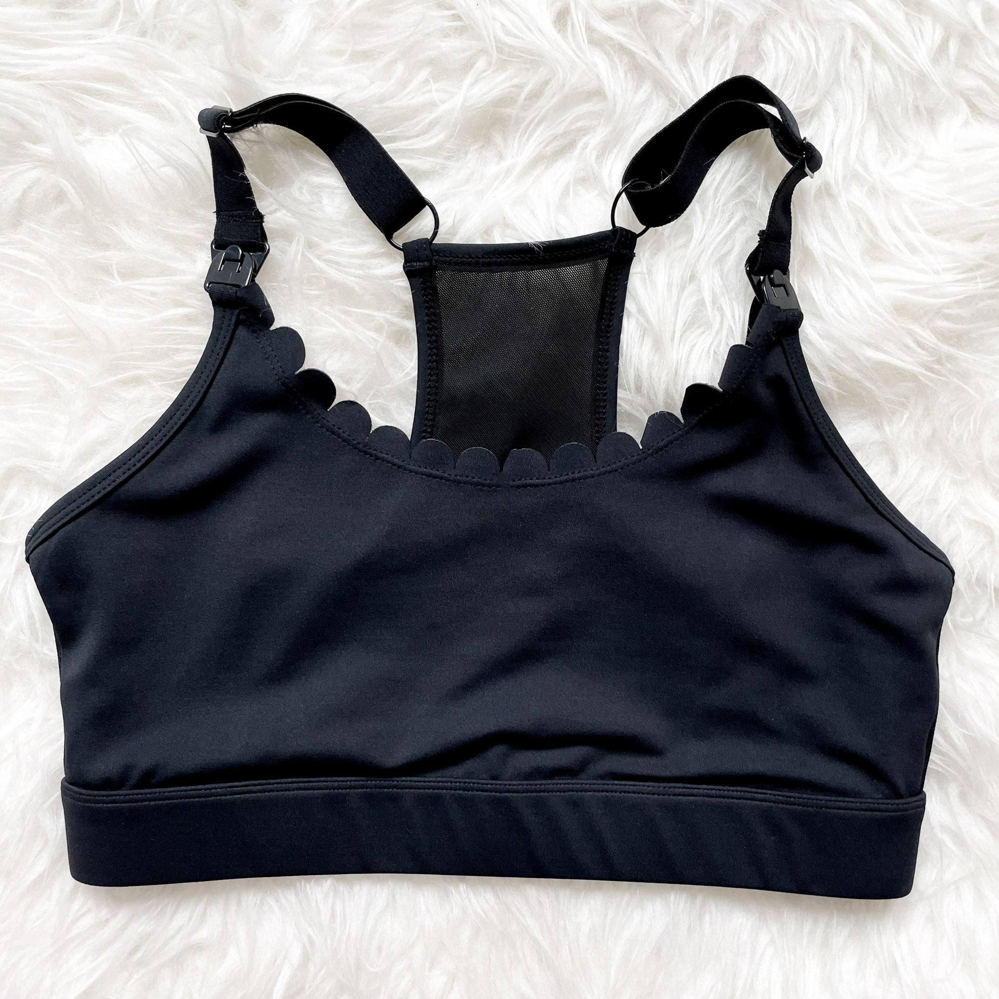 Lucie - Hiit Scalloped High Impact Nursing Sports Bra (noir)