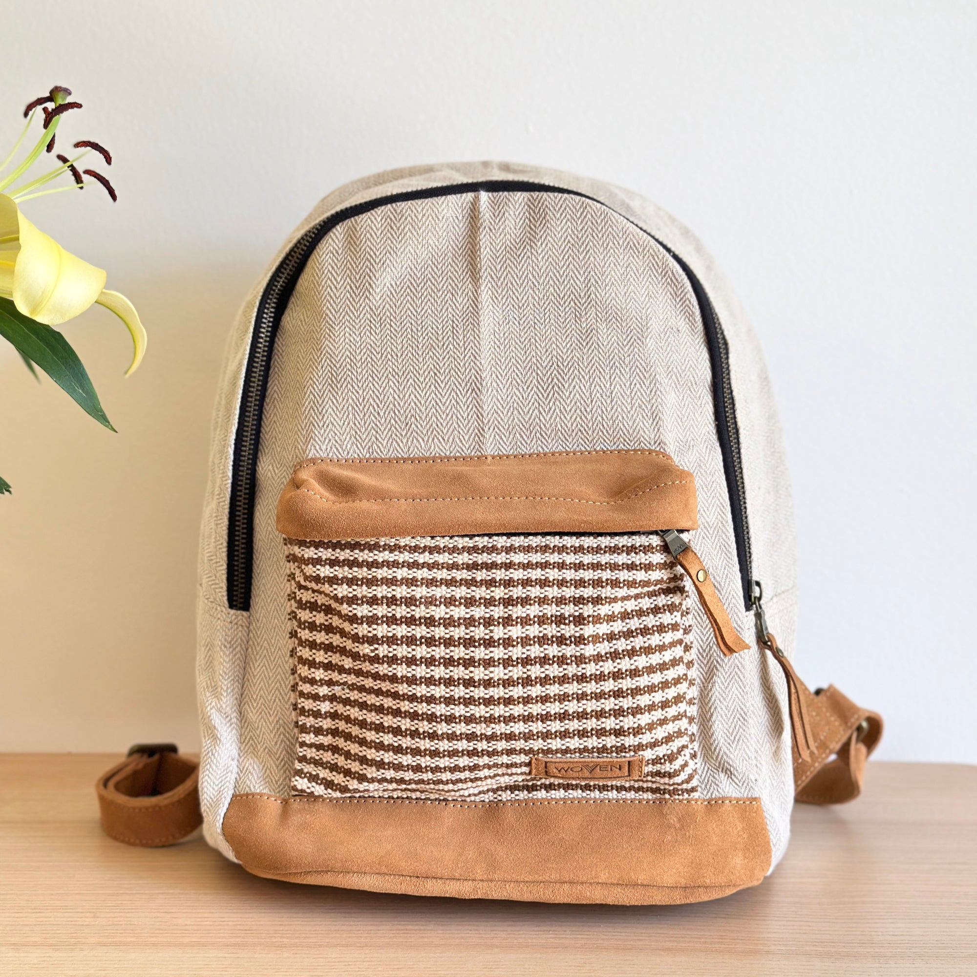 Woven 14" Laptop Backpack - Houndstooth