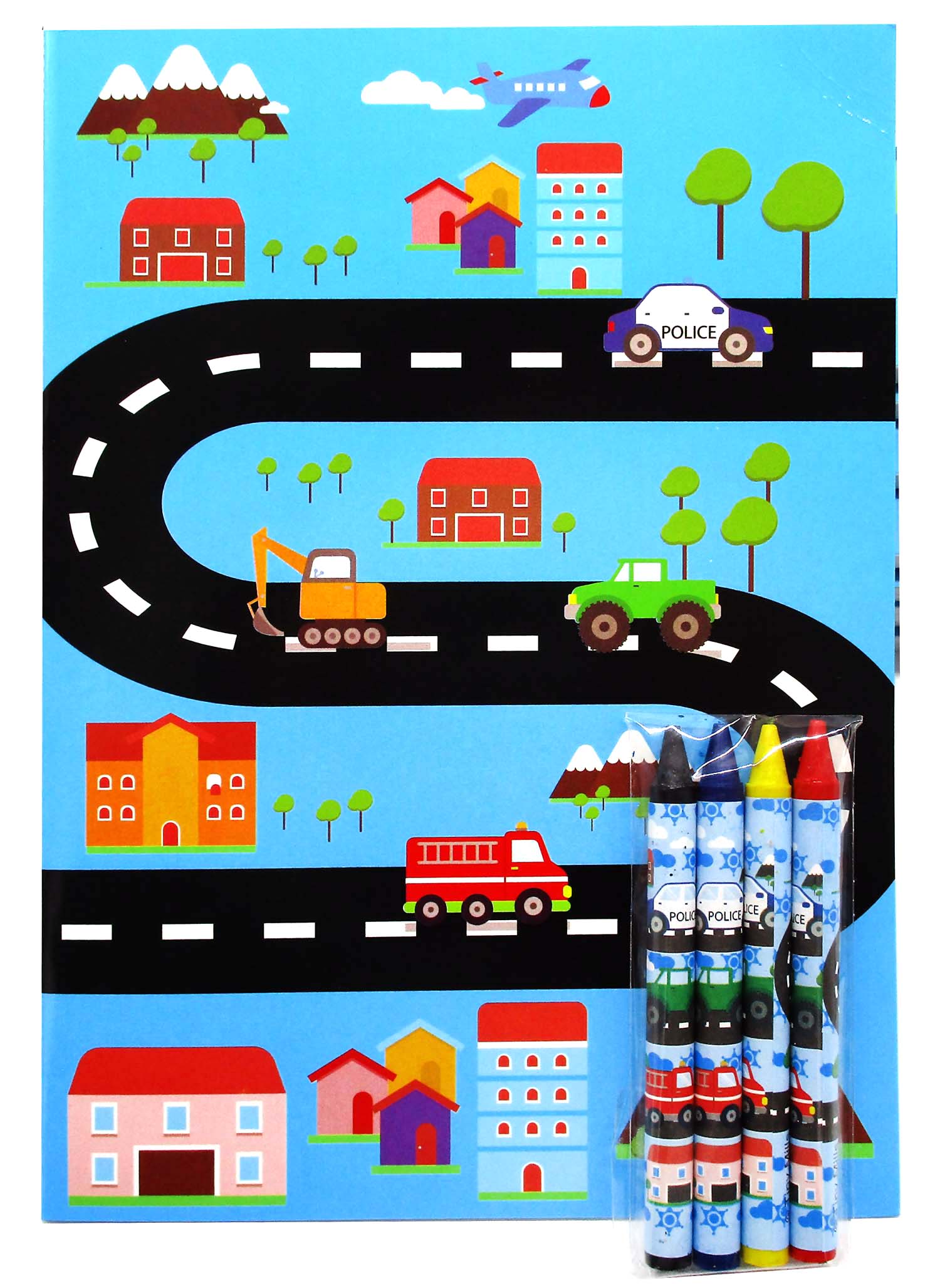 Transportation Vehicles Trains And Construction Coloring Books - Set Of 6 Or 12