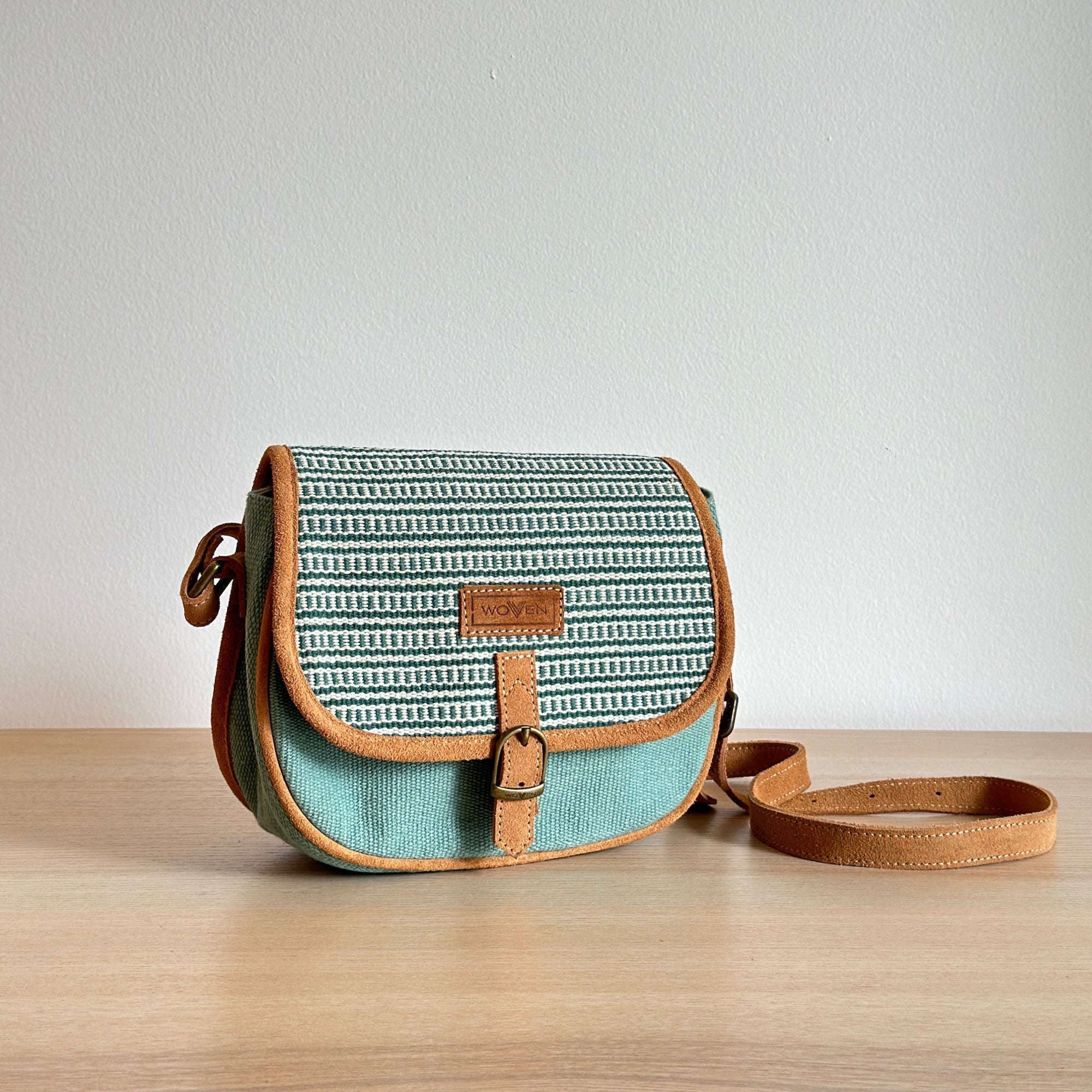 Woven Satchel Bag - Mint Green