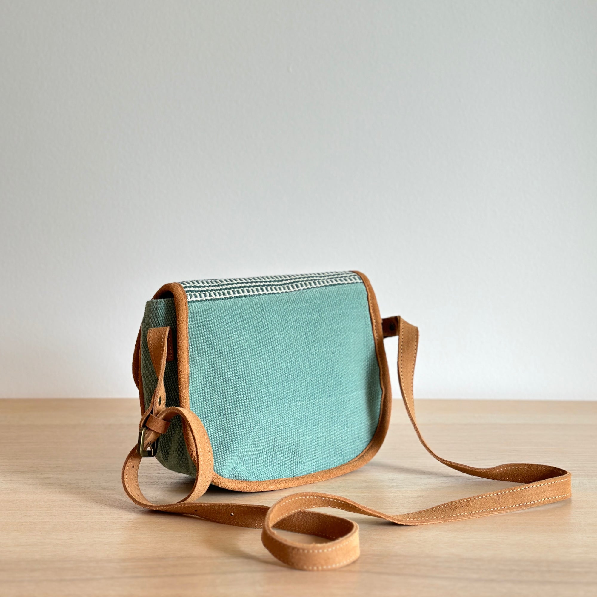 Woven Satchel Bag - Mint Green