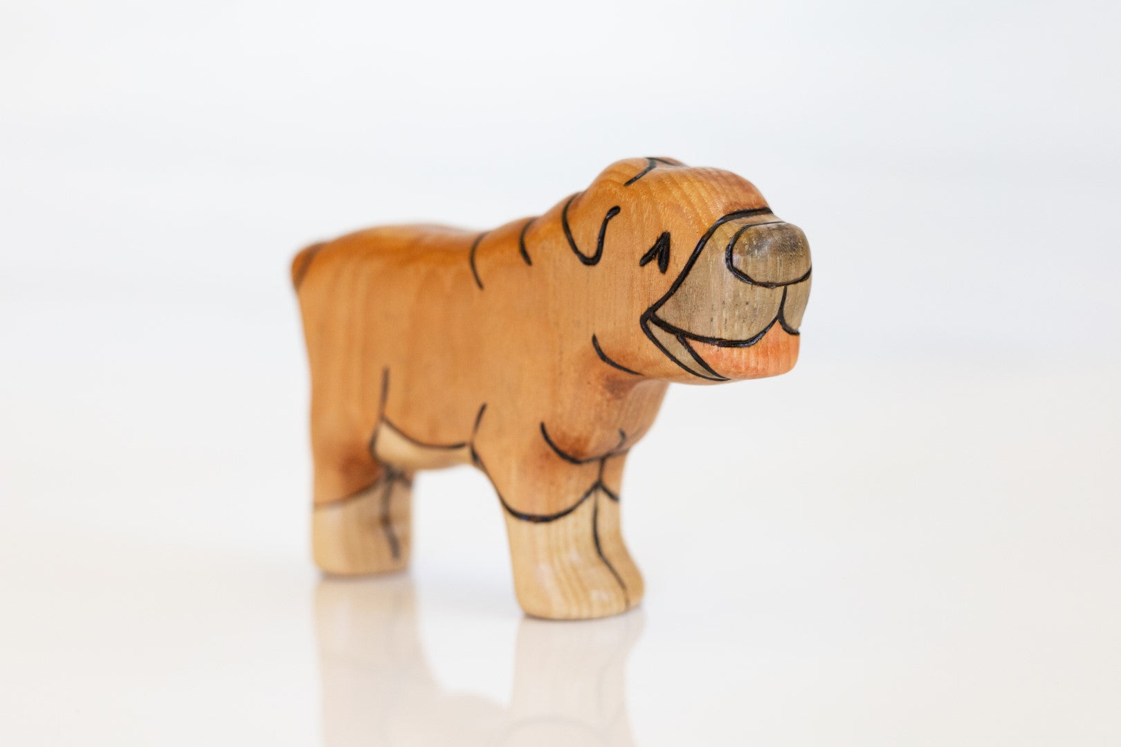 Wooden English Bulldog Toy Dog