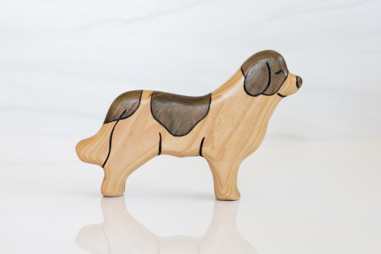 Wooden Newfie Newfoundland Toy Dog