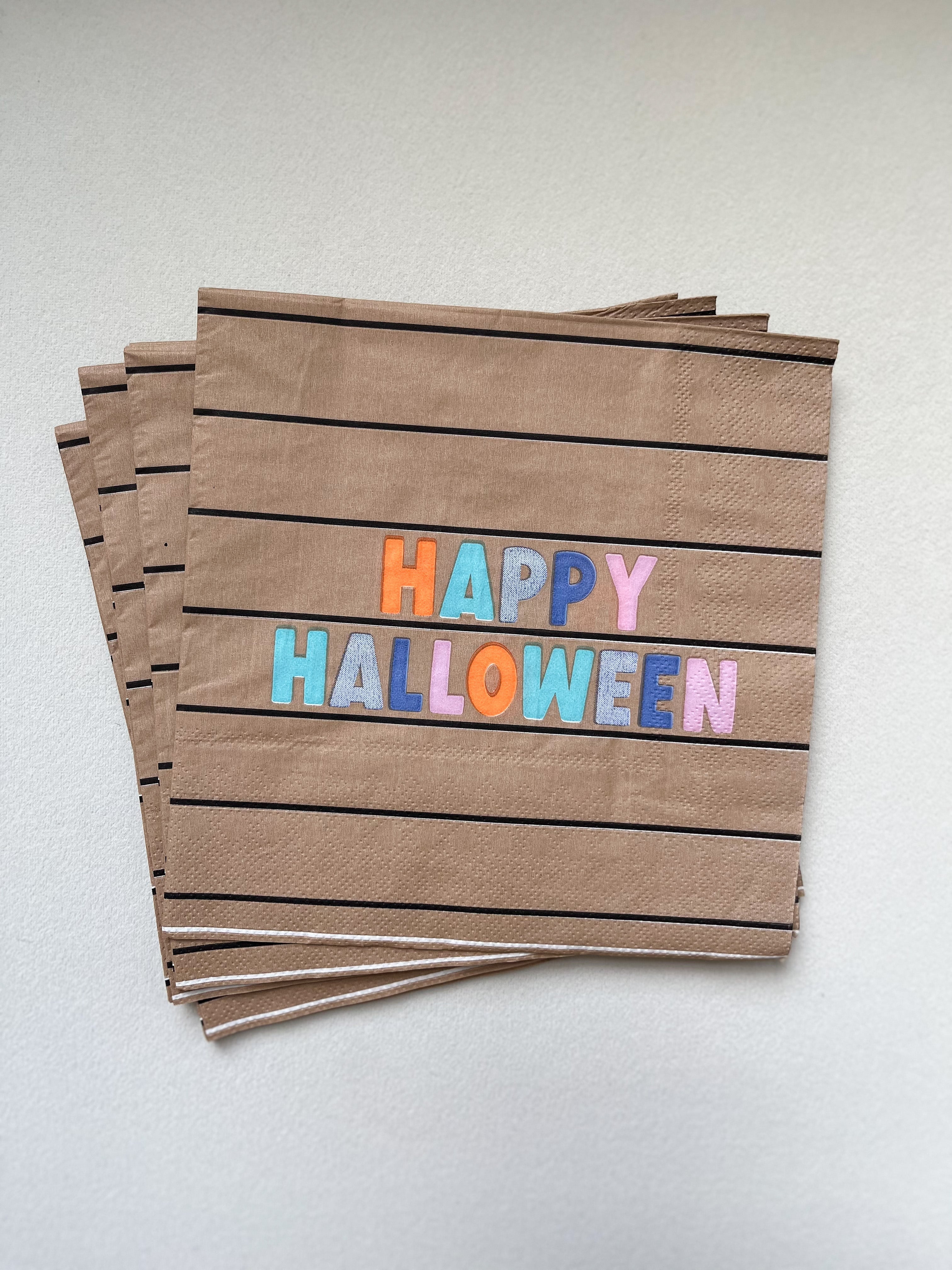 Large Striped Halloween Napkin