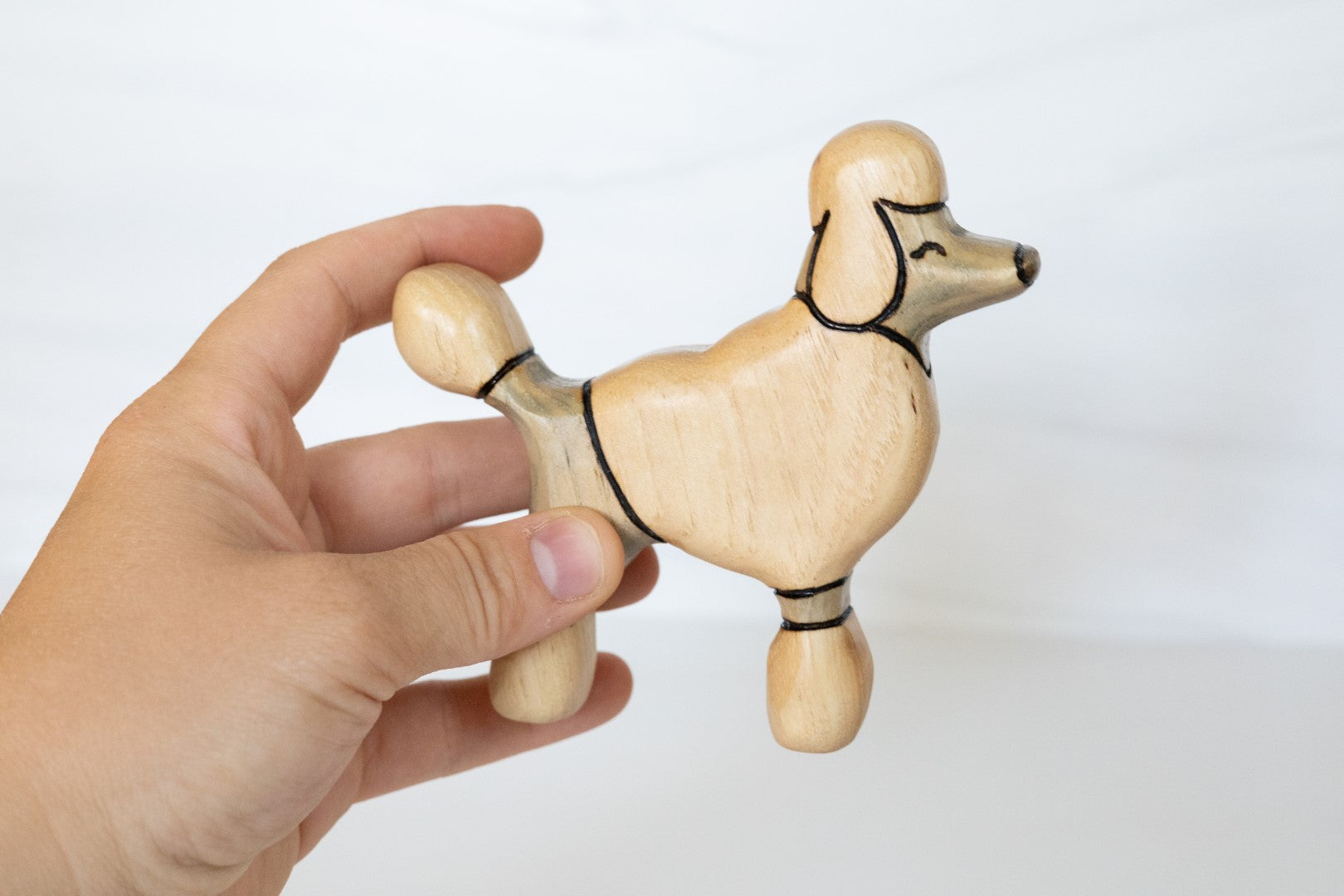 Wooden Fancy Poodle Toy Dog