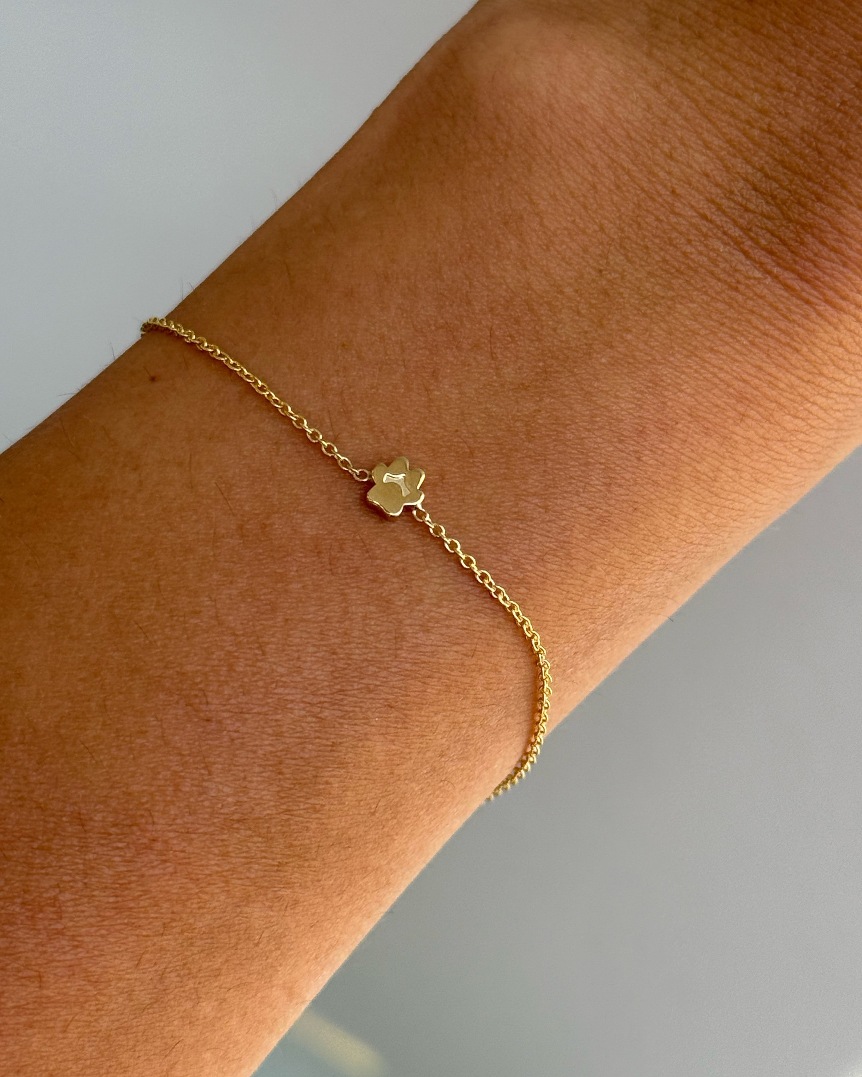 14k Gold Tiny Paw Bracelet