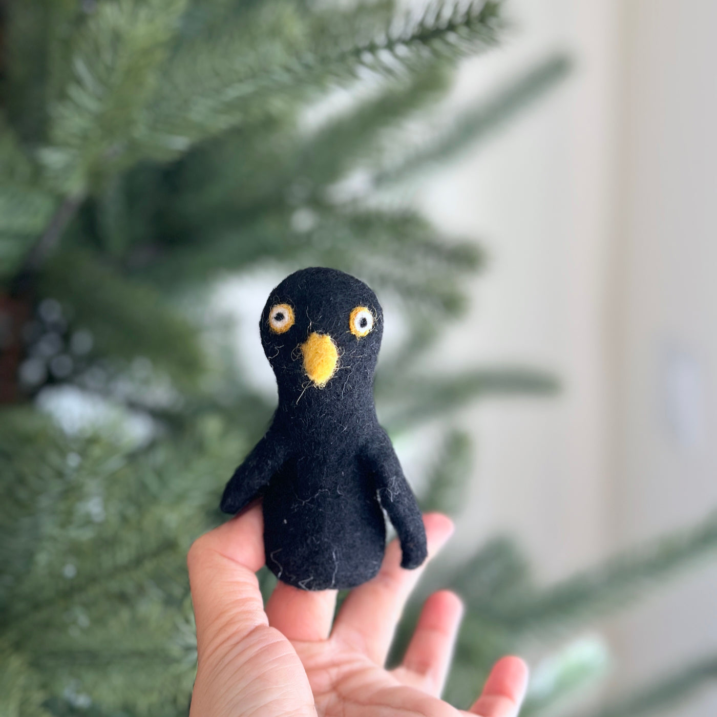 Black Raven Finger Puppet
