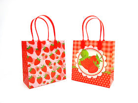 Strawberry Party Favor Bags Treat Bags - Set Of 6 Or 12