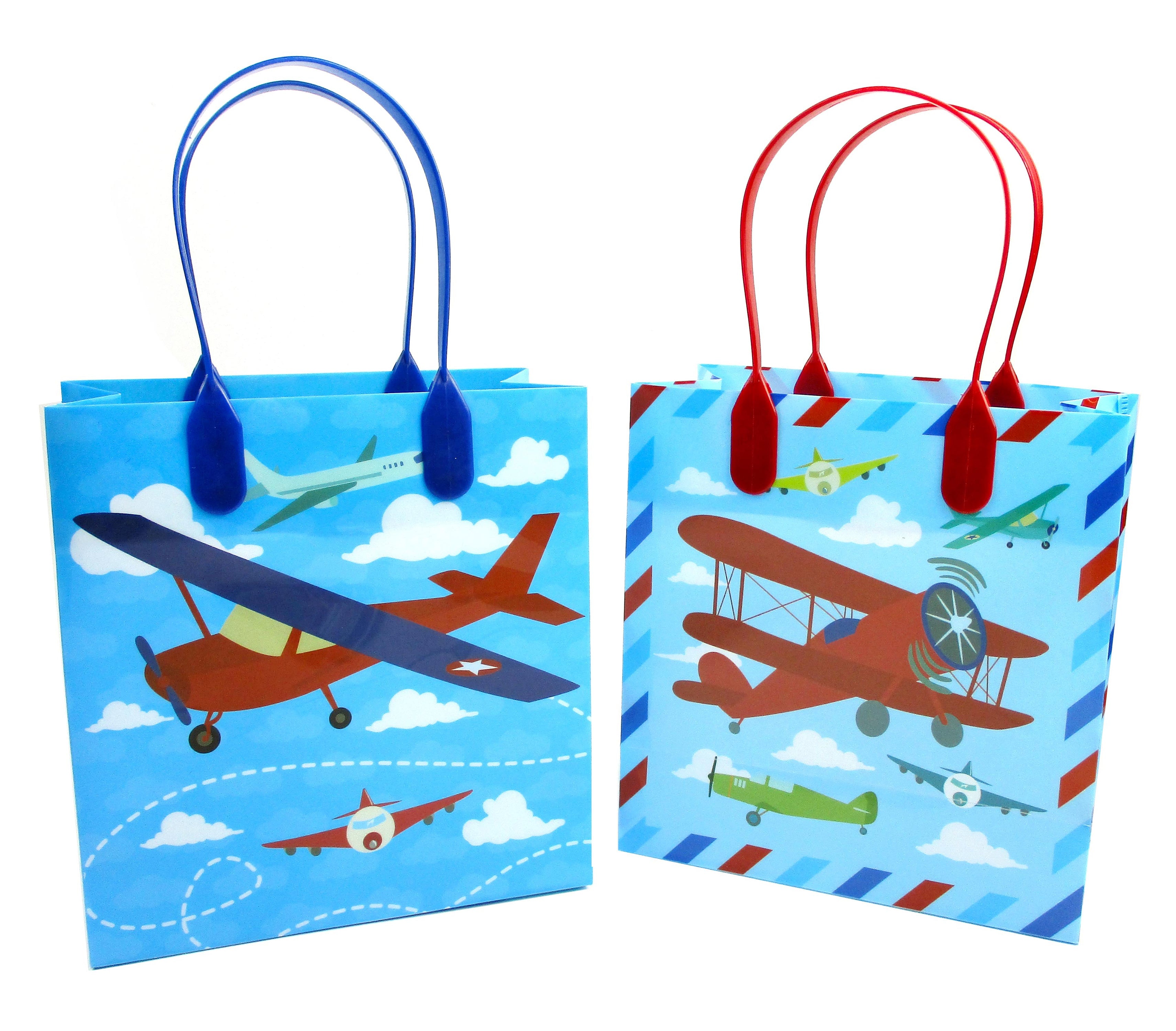 Airplane Party Favor Bags Treat Bags - Set Of 6 Or 12