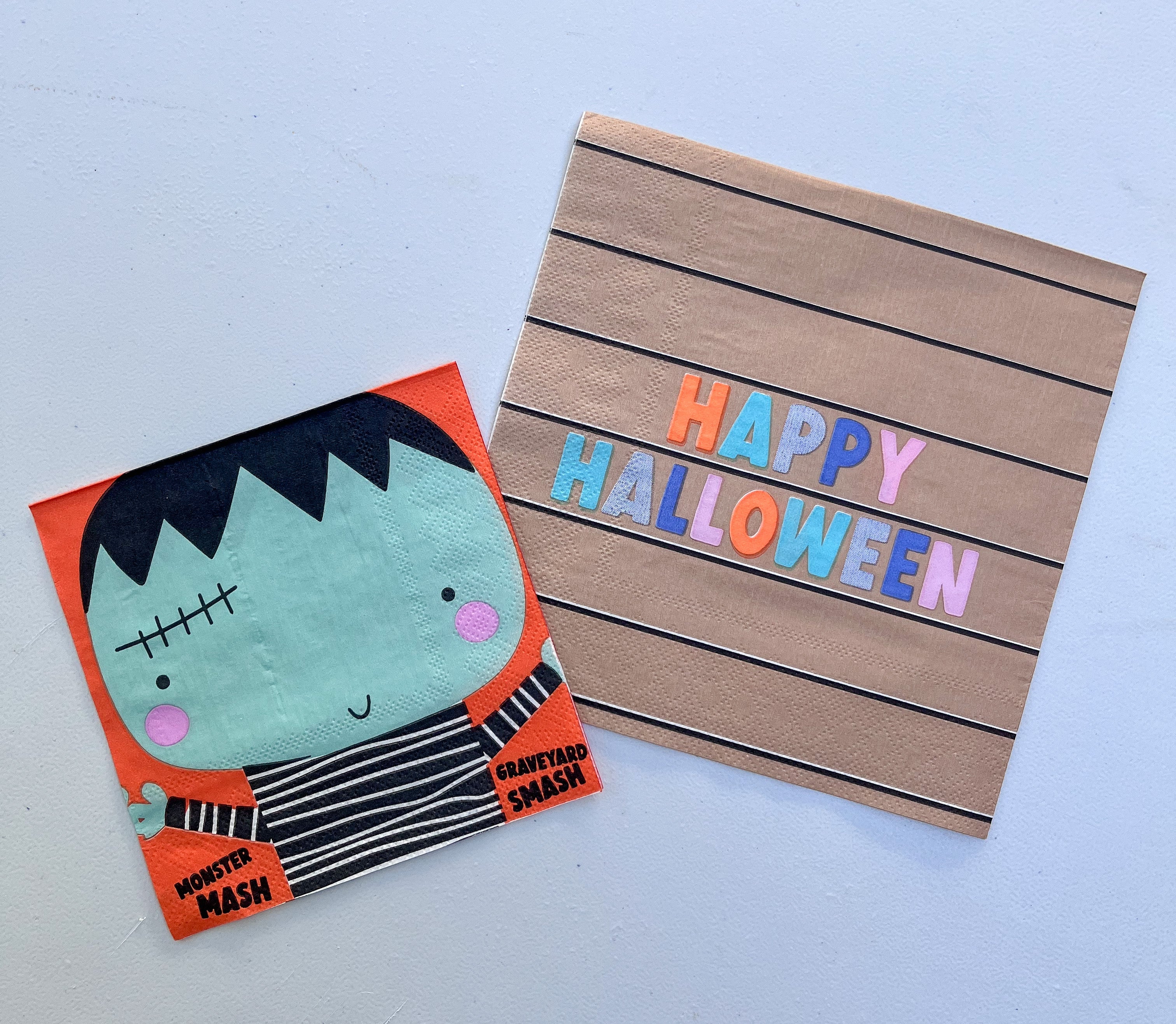 Large Striped Halloween Napkin