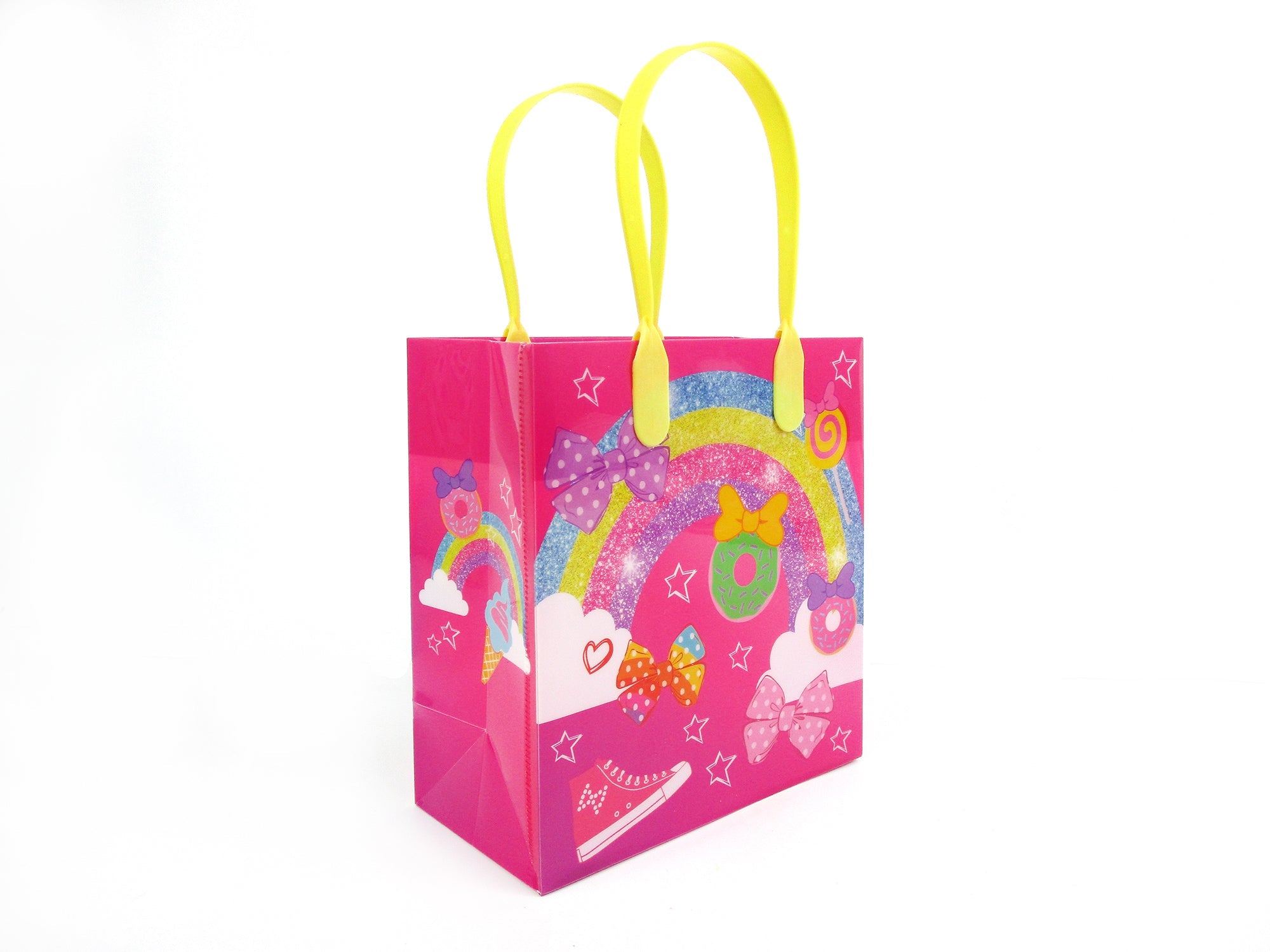 Rainbow Unicorn Bows Emoji Party Favor Bags Treat Bags - Set Of 6 Or 12