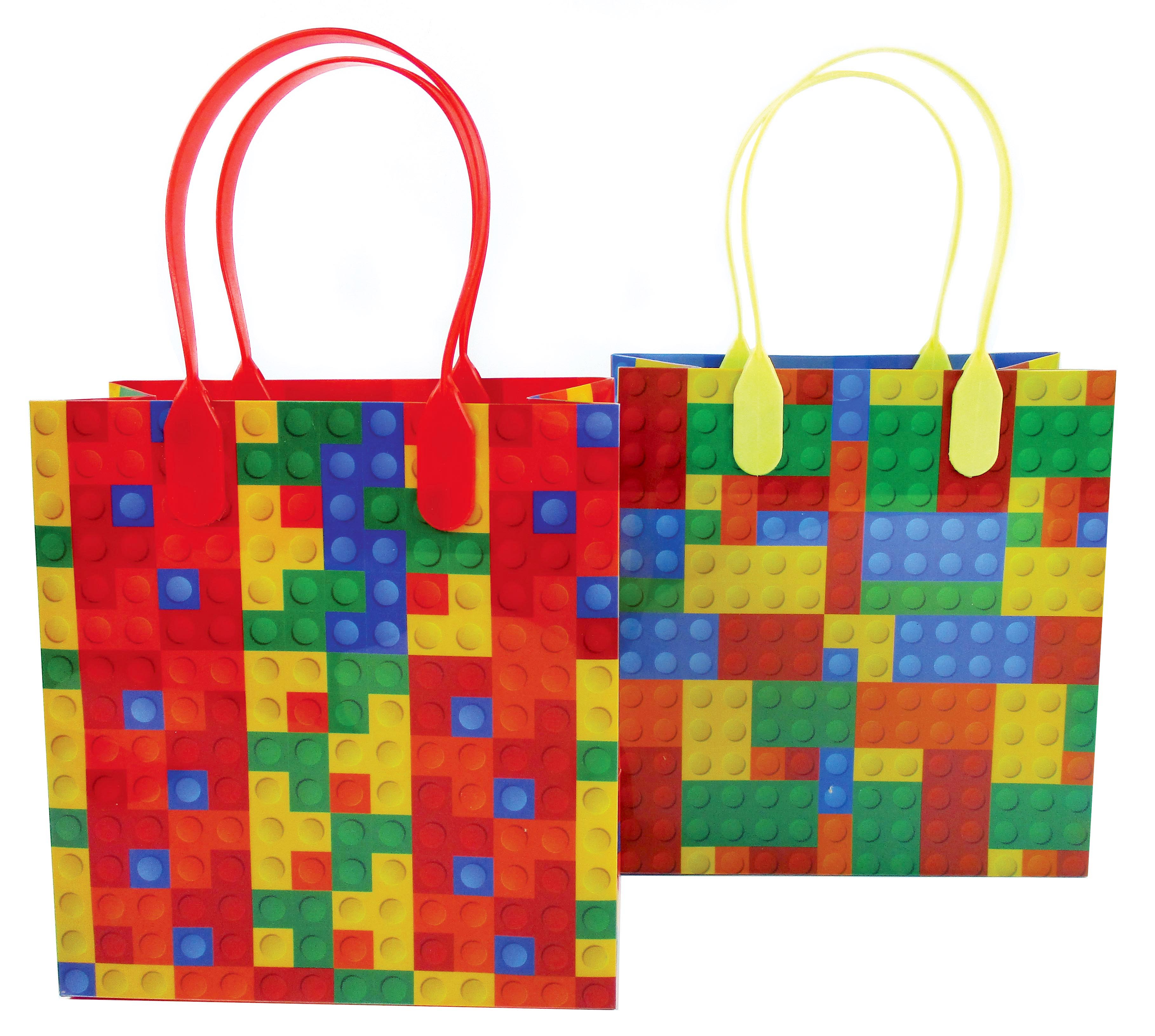 Building Blocks Brick Party Favor Bags Treat - Set Of 6 Or 12
