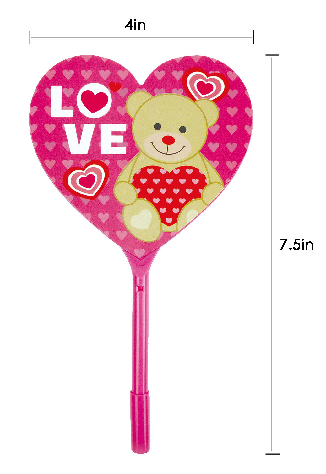 Valentine's Day Heart Shaped Fan Pen, 12 Pack
