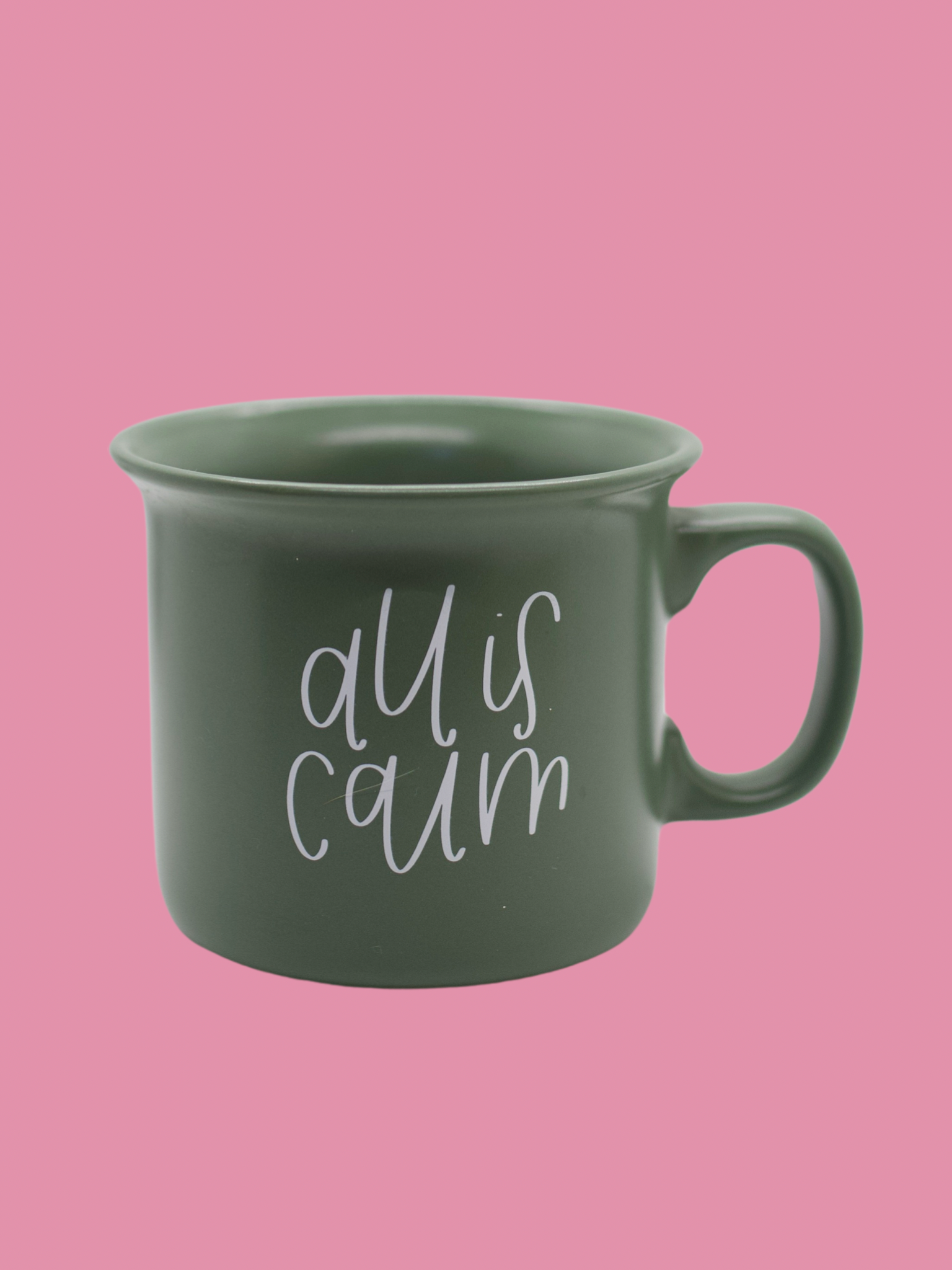 All Is Calm, All Is Bright Green Camper Mug