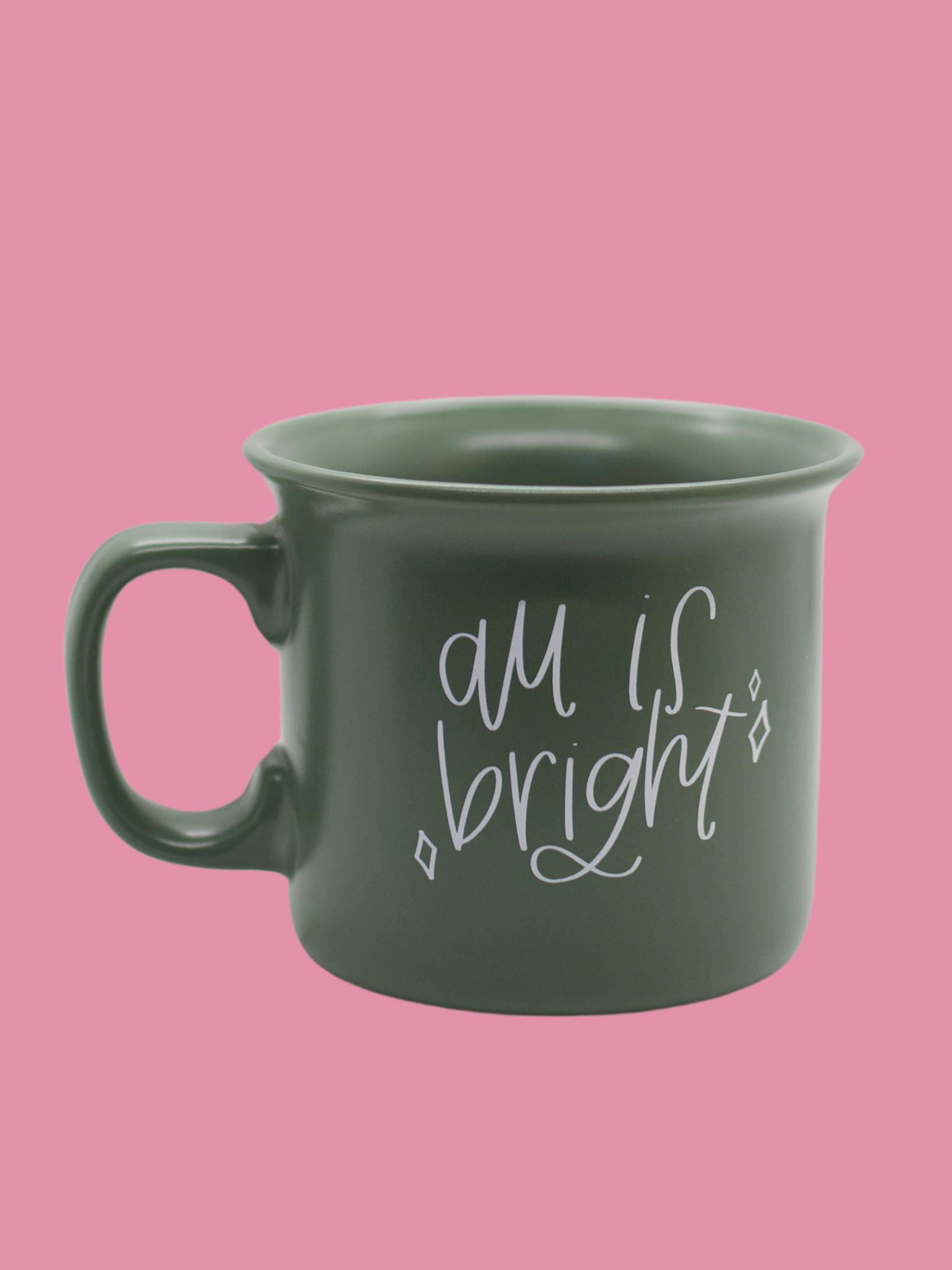 All Is Calm, All Is Bright Green Camper Mug