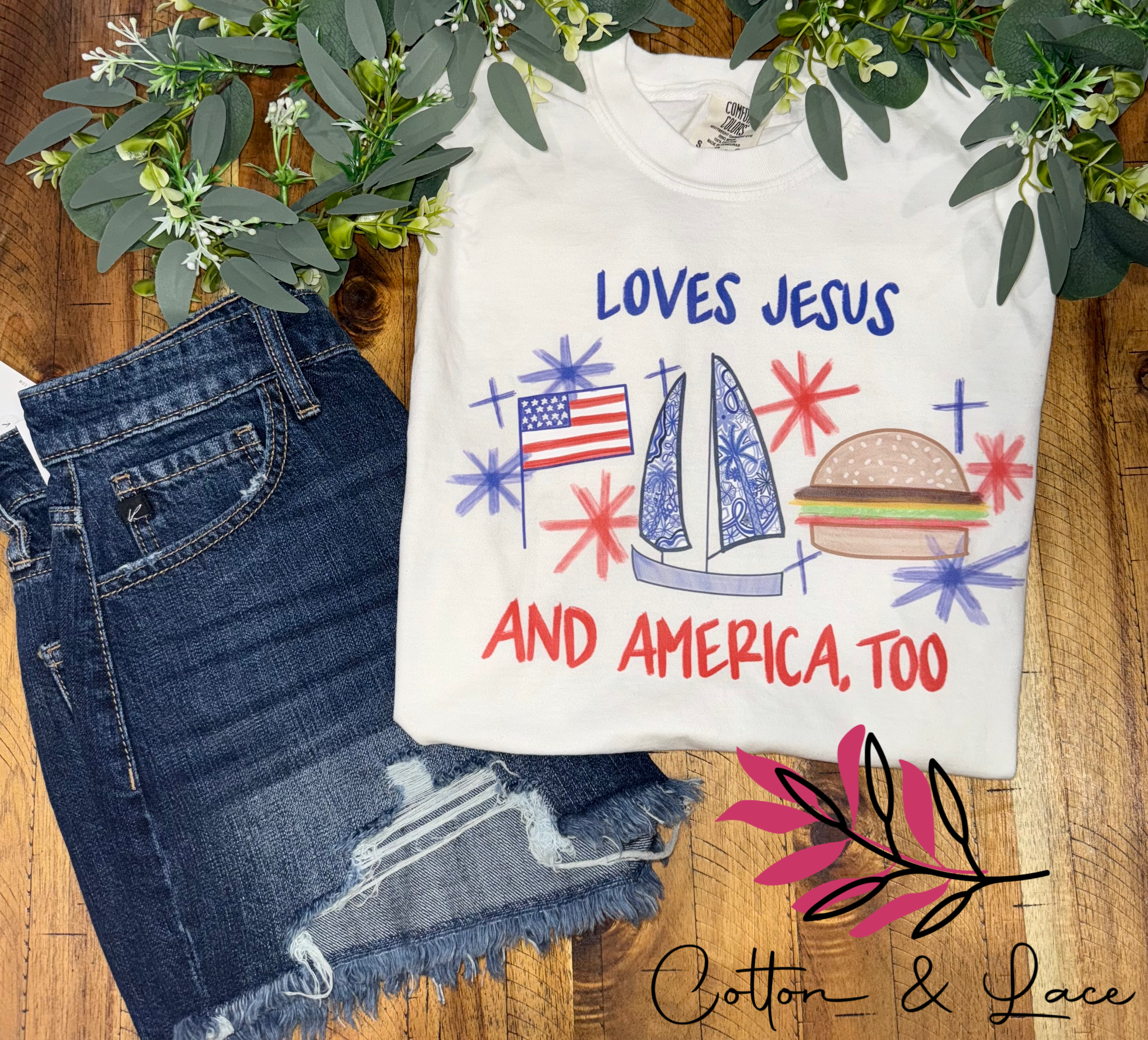 Loves Jesus..... Comfort Color Tee - Adult