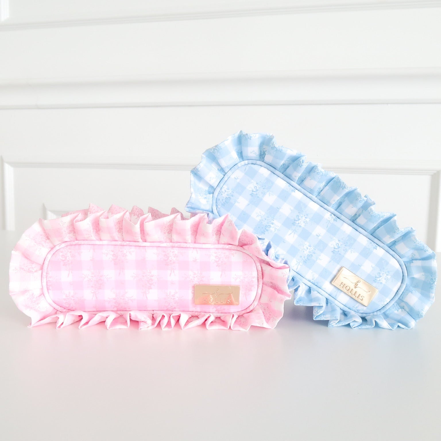 Ruffled Nylon Pencil Bag – Floral Cosmetic & Pencil Pouch |