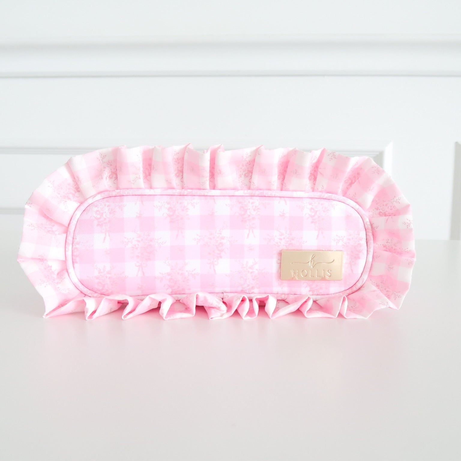 Ruffled Nylon Pencil Bag – Floral Cosmetic & Pencil Pouch |