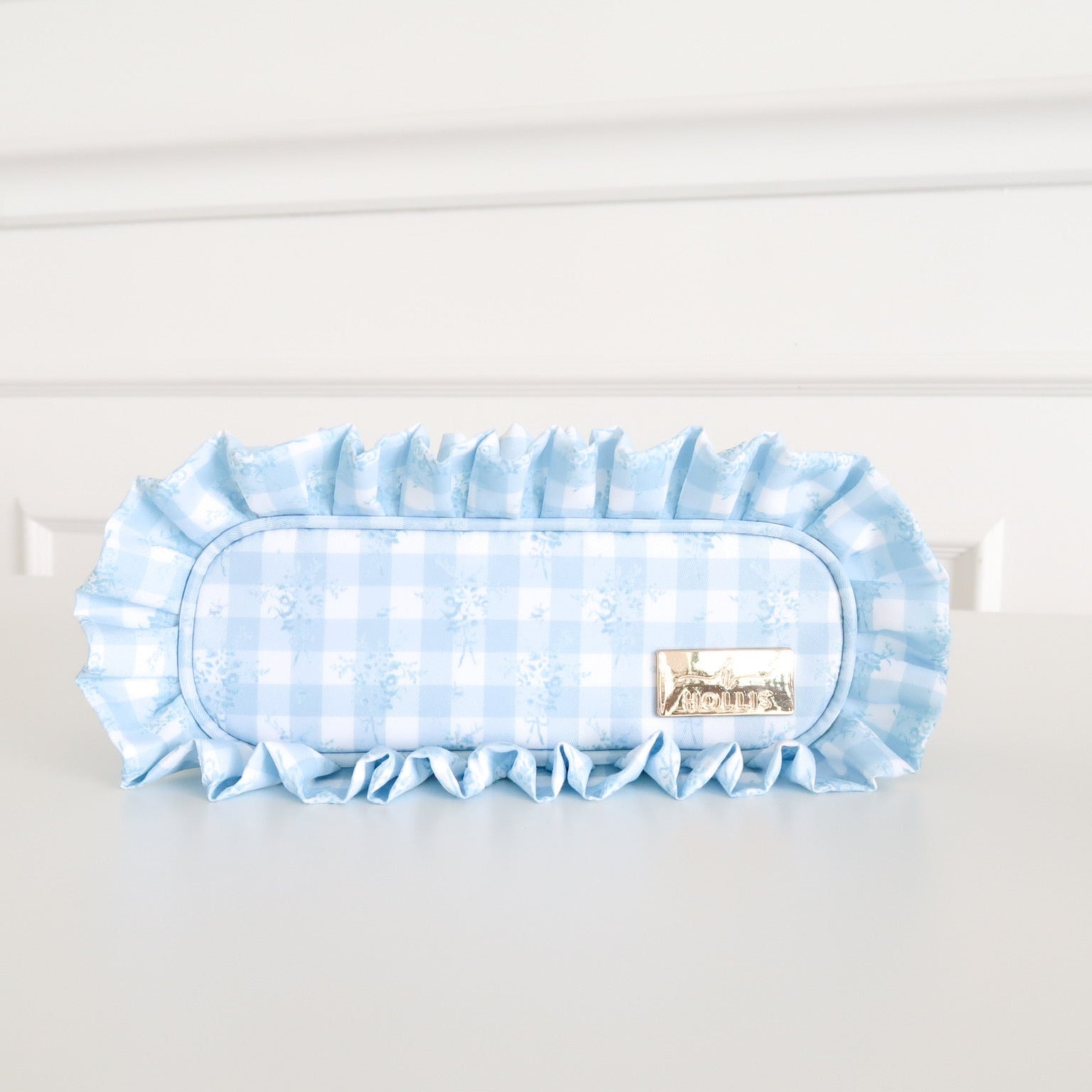 Ruffled Nylon Pencil Bag – Floral Cosmetic & Pencil Pouch |