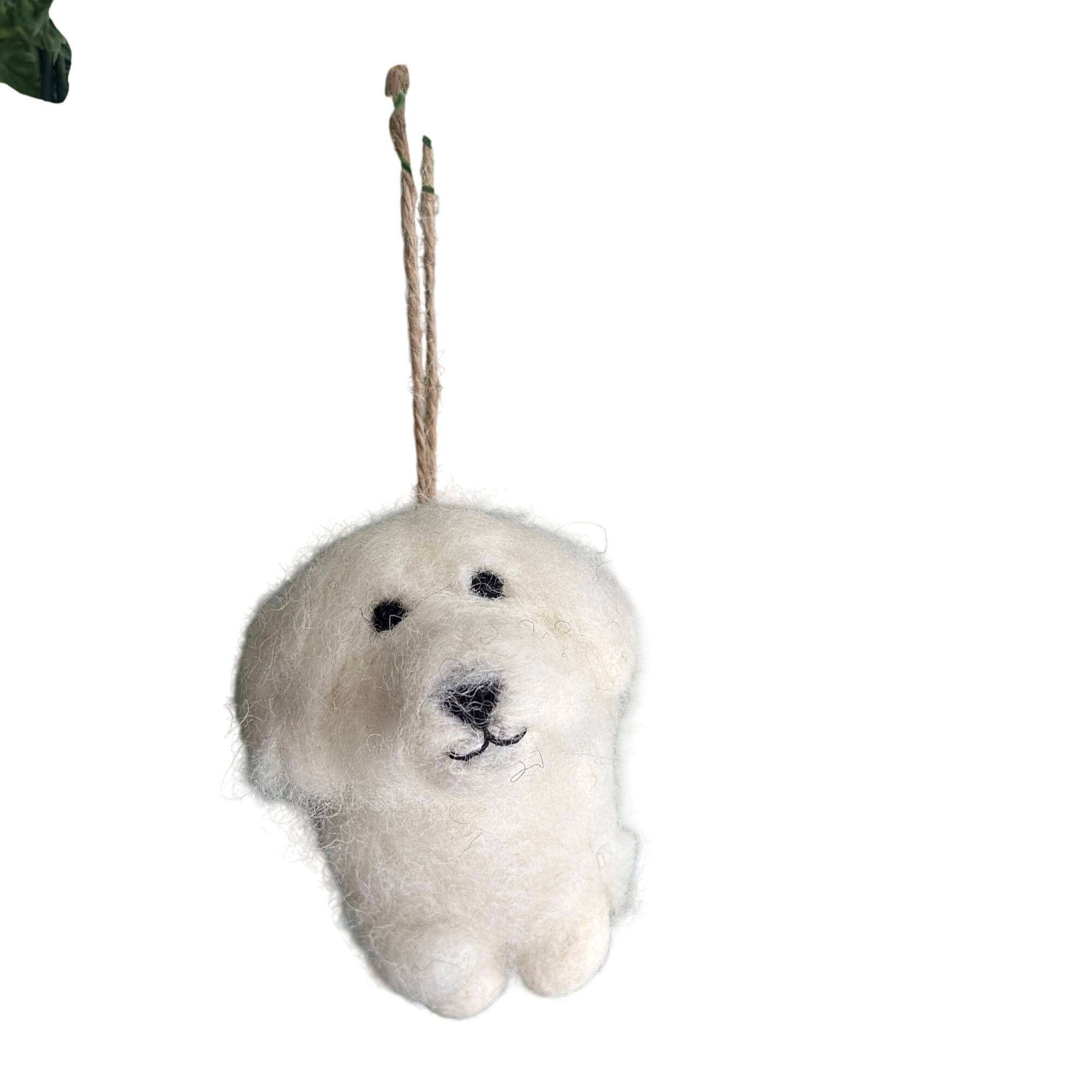 Felt Ornament - White Maltese Dog