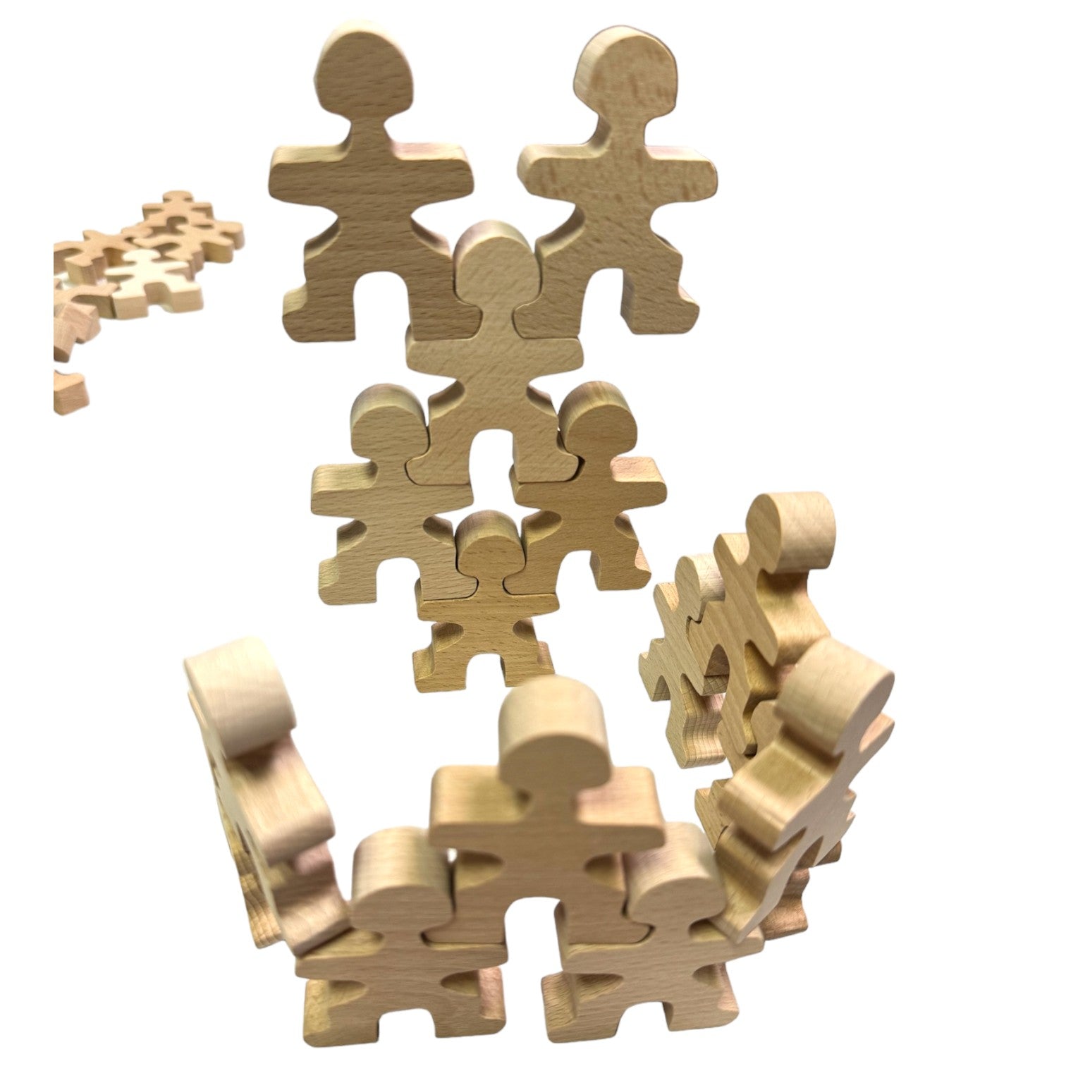 32 Pcs Wooden Little Balancing People Stacking Set