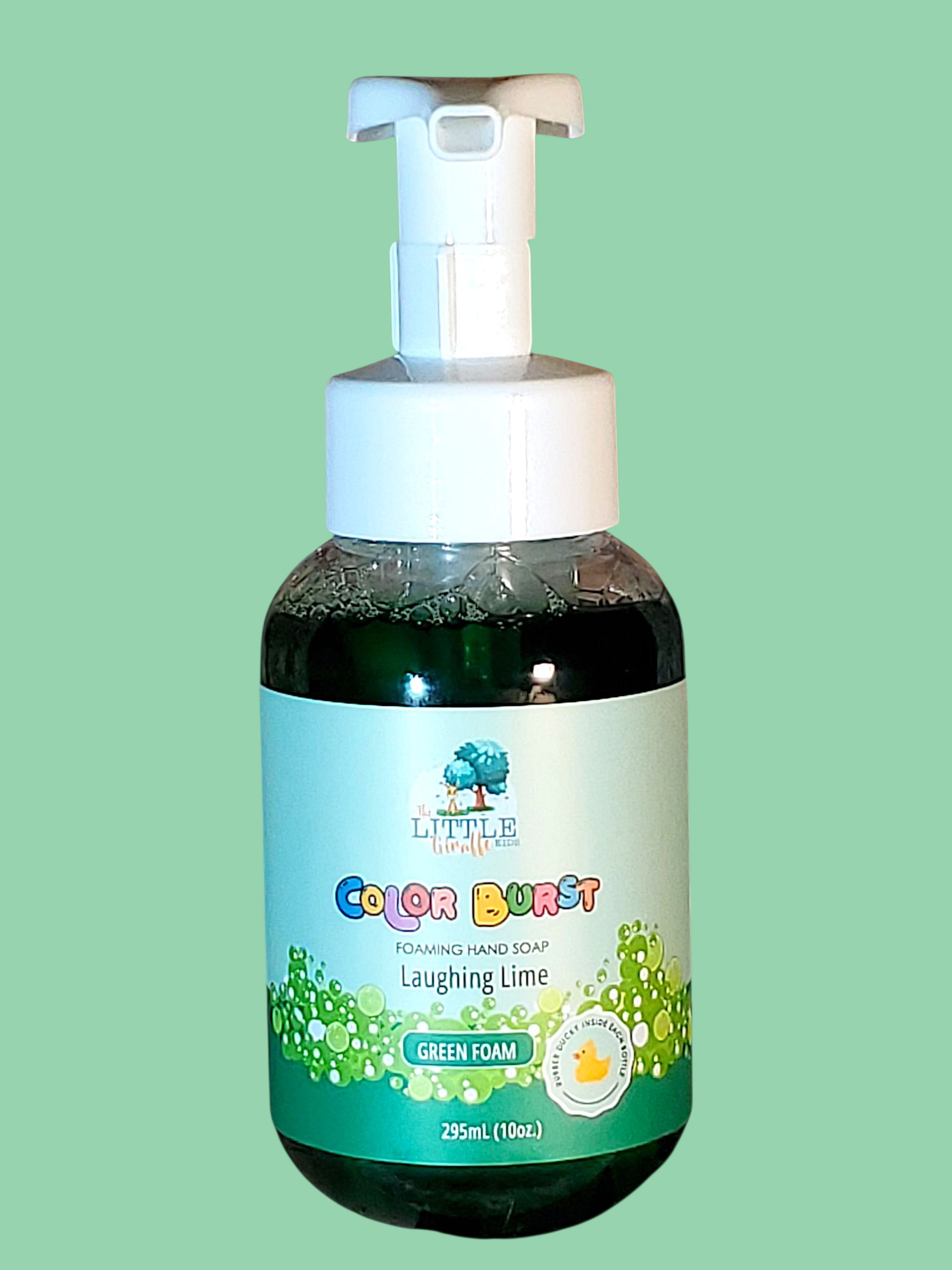 Non-toxic Colorful Foaming Hand Soap For Kids. Green Foam. Lime Scented