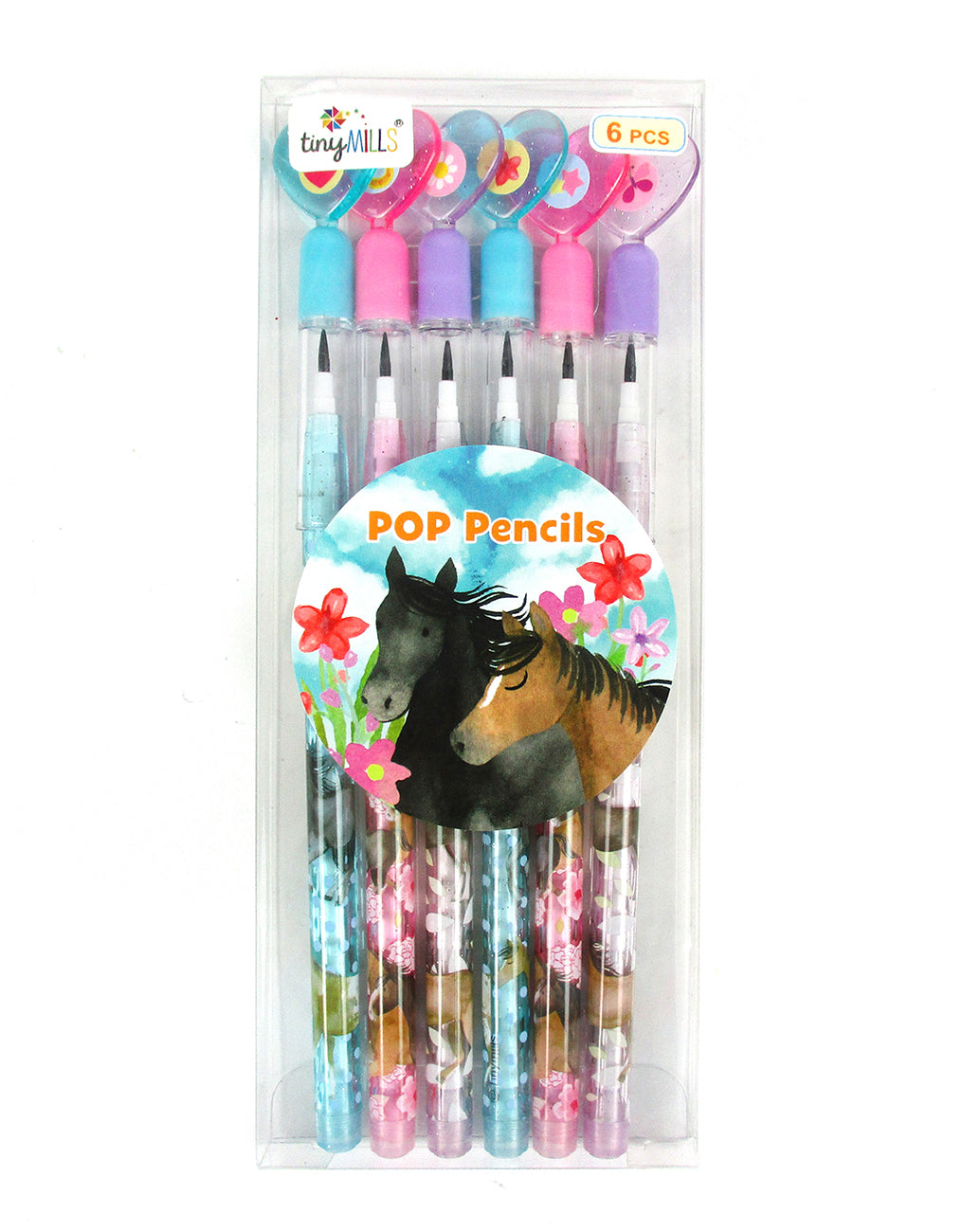 Horse Stackable Point Pencils - Set Of 6