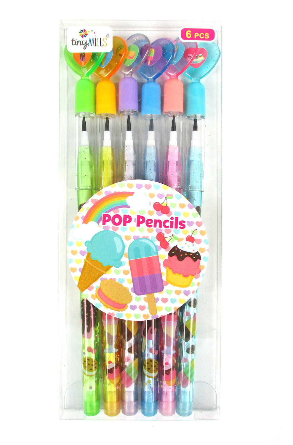 Ice Cream Stackable Point Pencils - Set Of 6