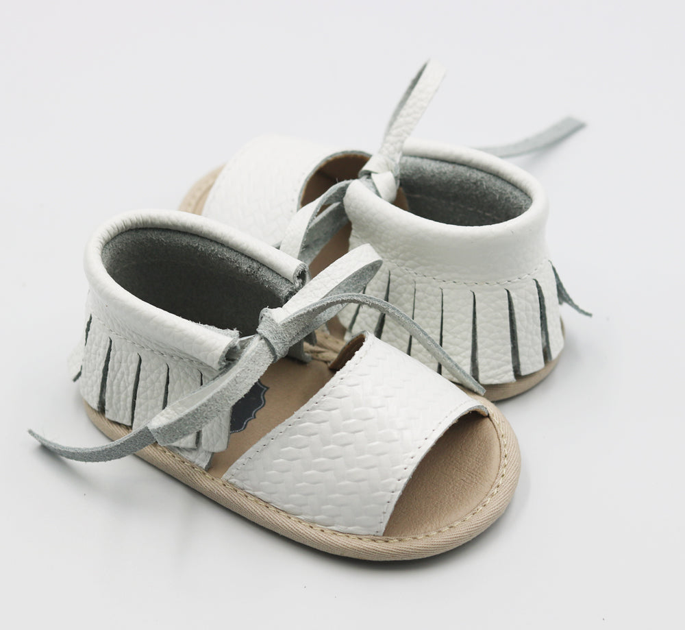 Krissy Fringe Sandals - White