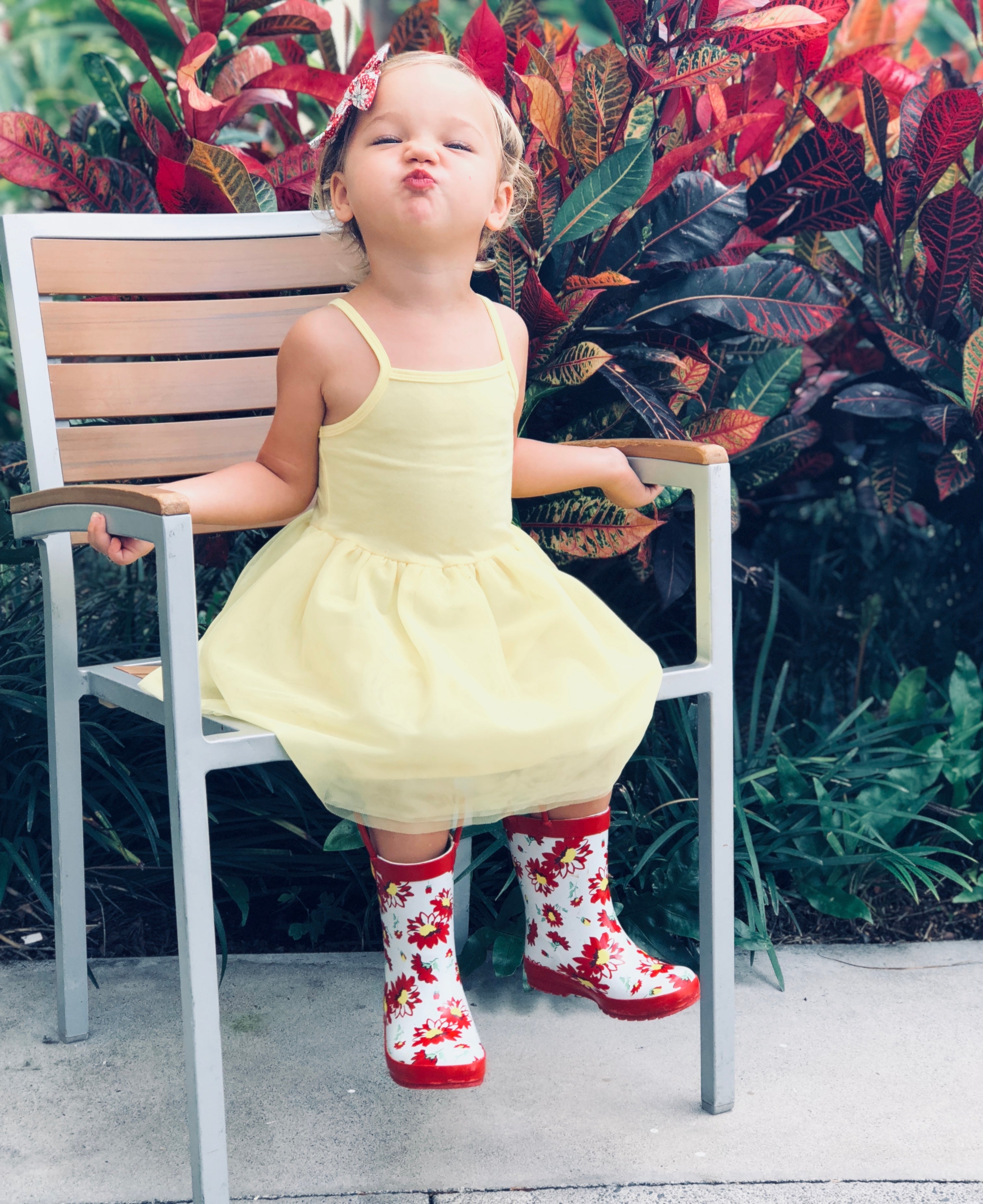 Red Flower Rain Boot