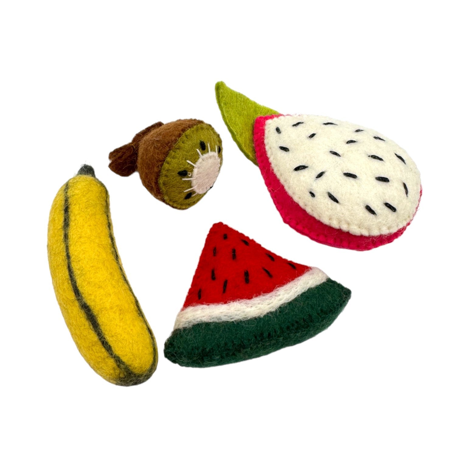 handmade In Nepal 100% Wool Felt Foods Play Set For Pretend Cooking And Farmer's Market Play