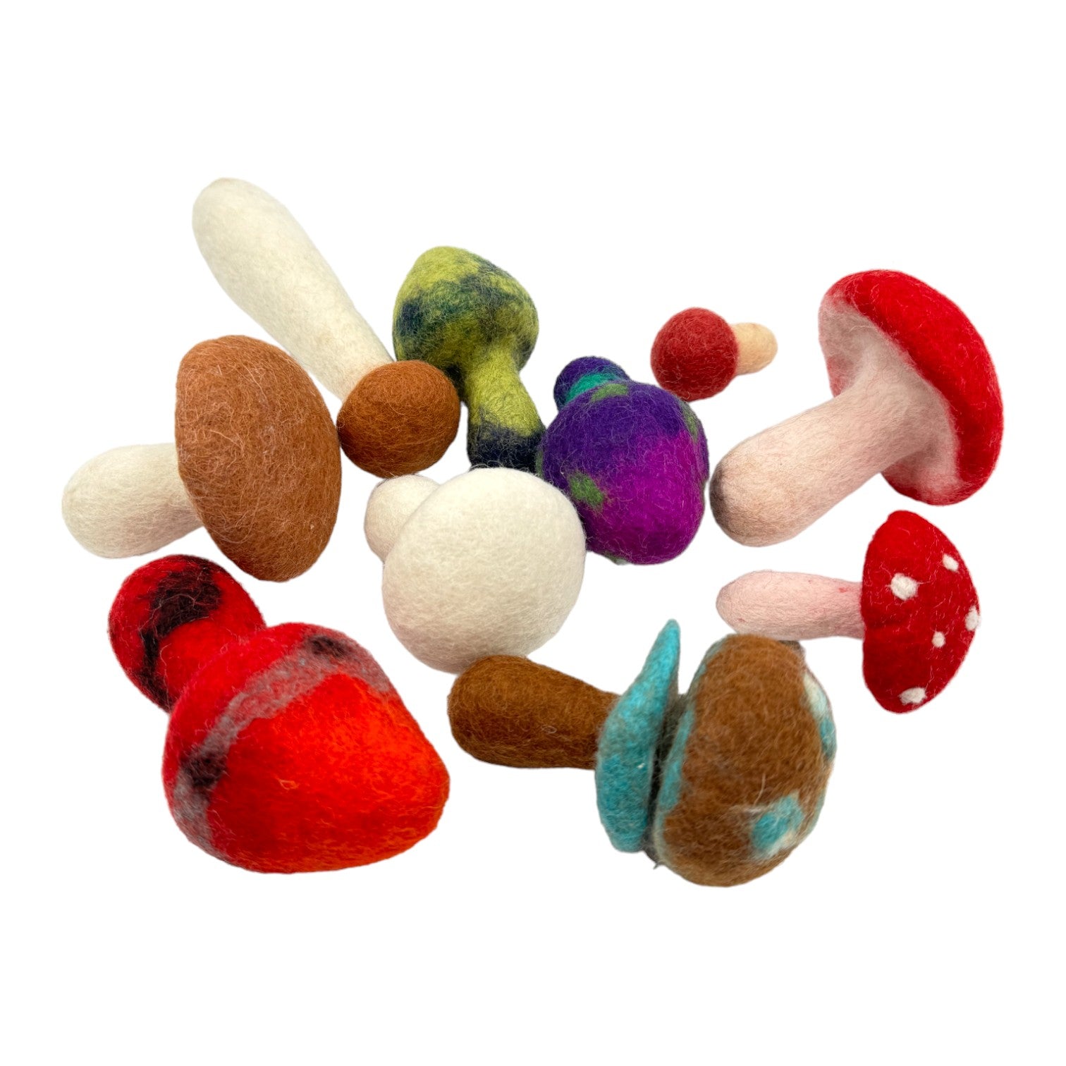 handmade In Nepal 100% Wool Felt Foods Play Set For Pretend Cooking And Farmer's Market Play