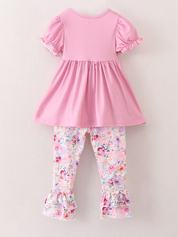 Pink Girls Farm Animals Bell Bottoms Outfit