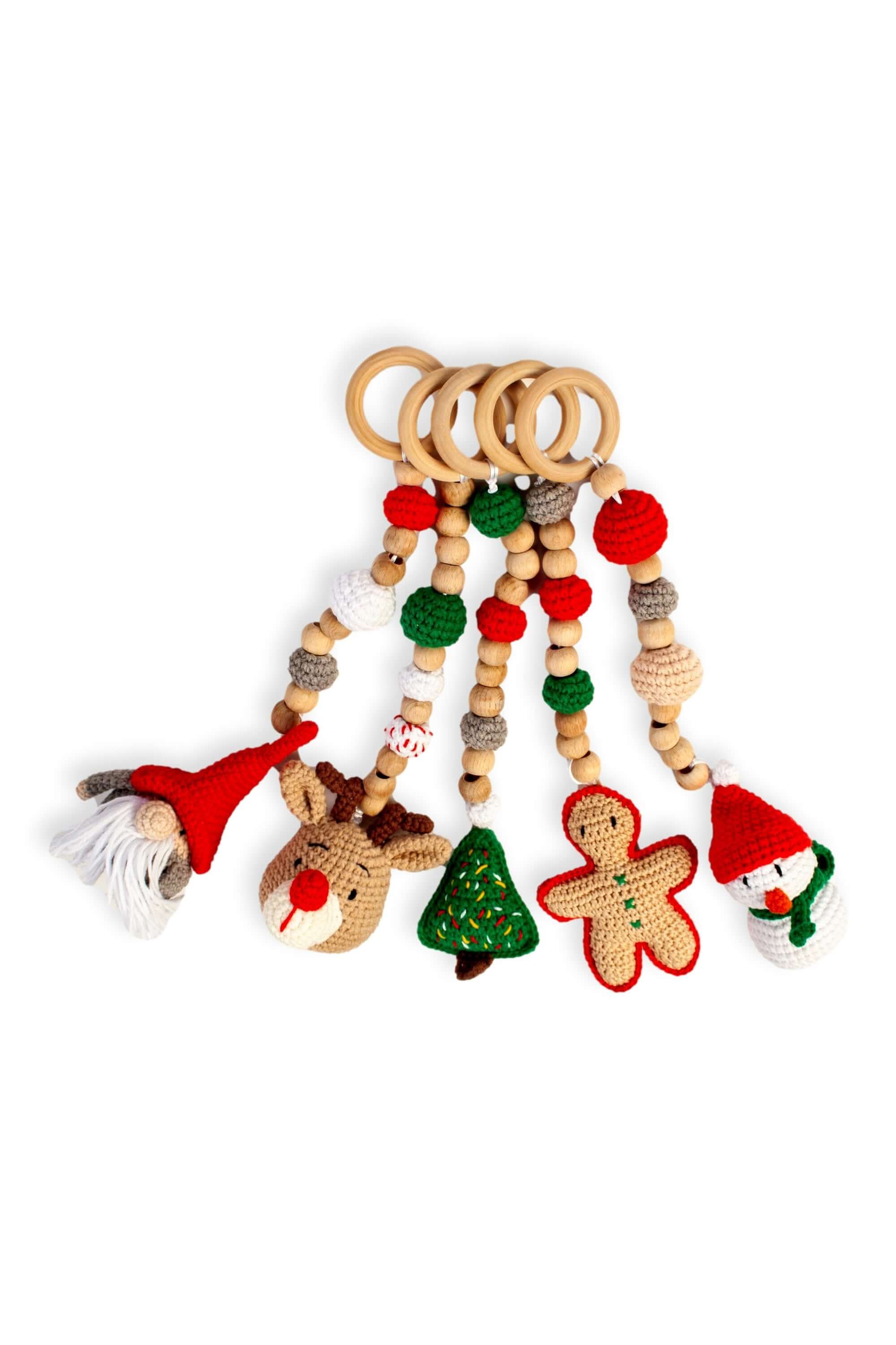 Montessori Baby Gym & Hanging Toys Set | Wooden Play Gym For Babies