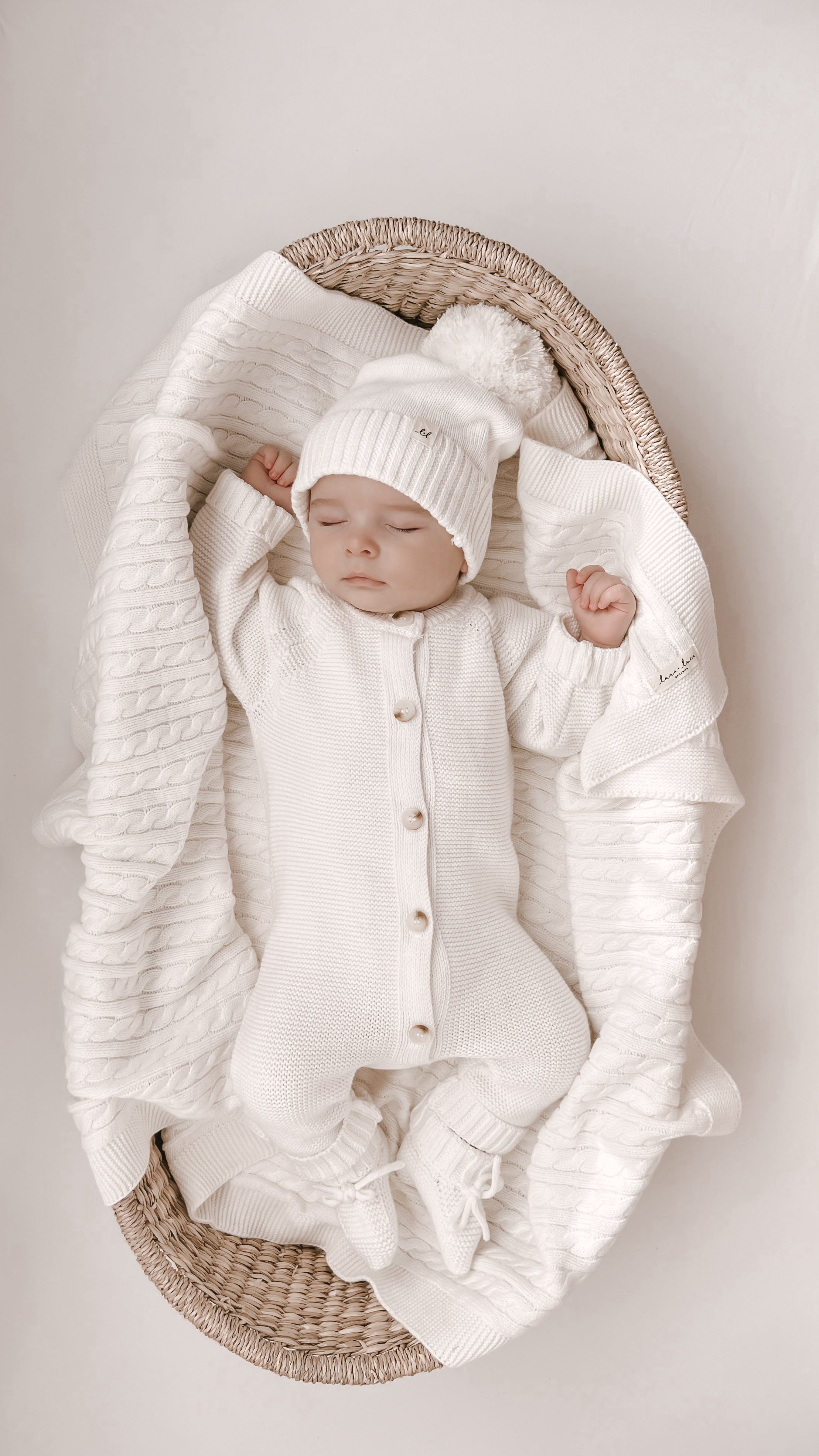Luna + Luca Classic Purl Knit Jumpsuit - White