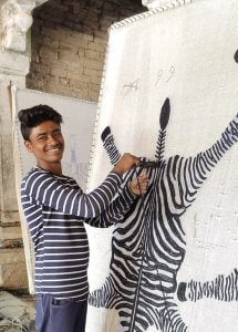 Snowy Leopard Rug Large