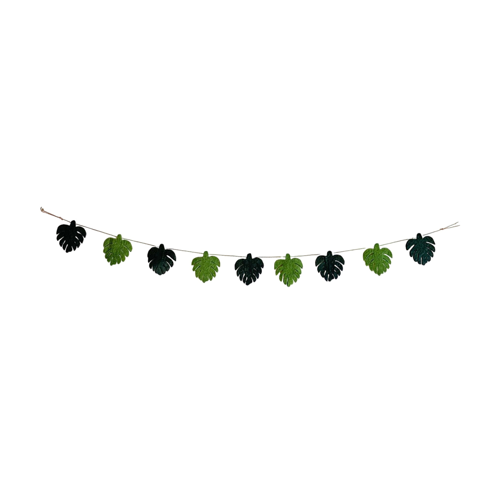 Greenish Monstera Leaf Garland: Nature-inspired Decor
