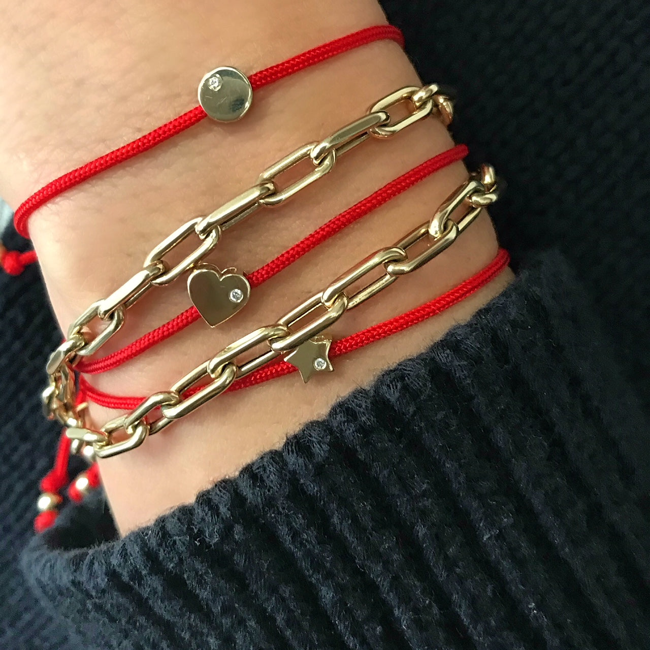 Heart With Diamond Fortune Bracelets - Mommy + Me