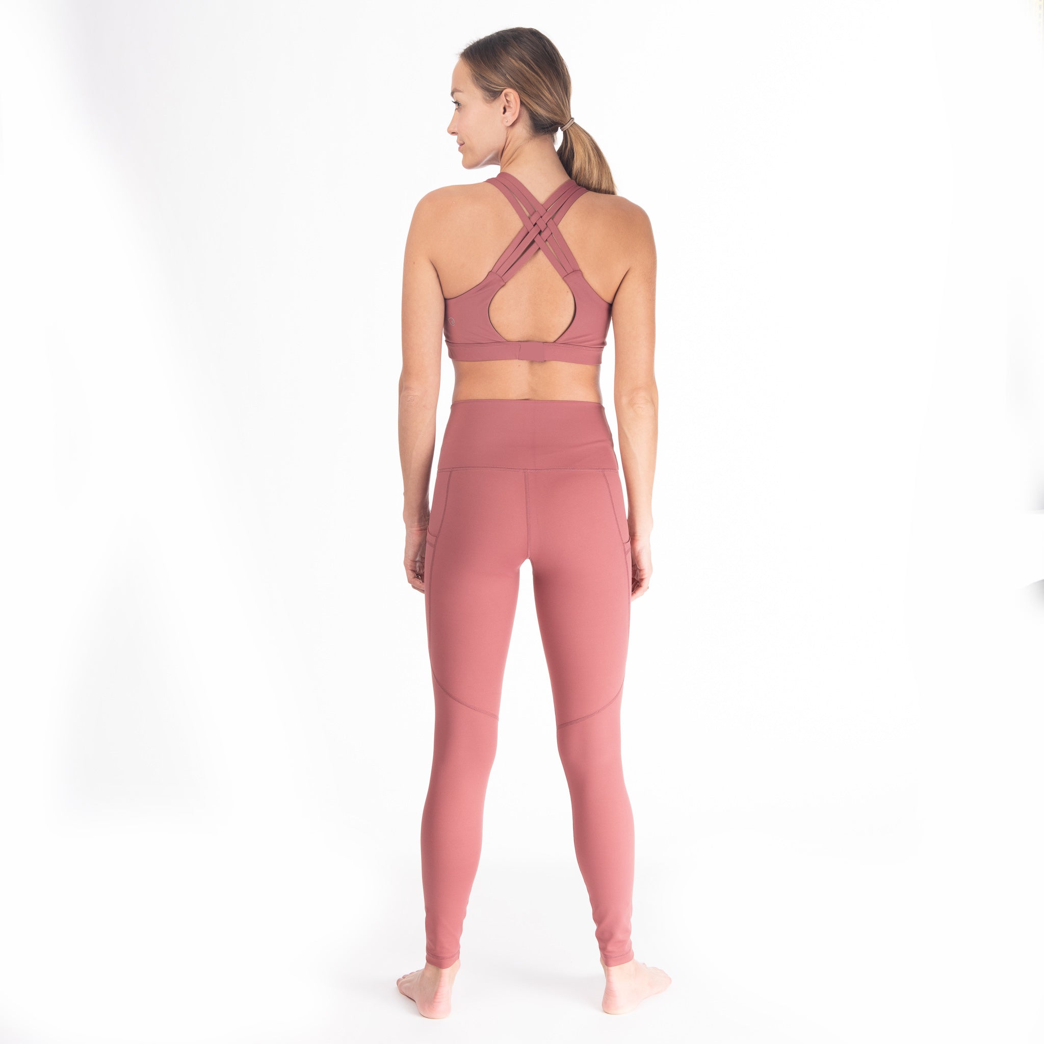 Laser Cut Tummy Control Postpartum Legging (dusty Rose)