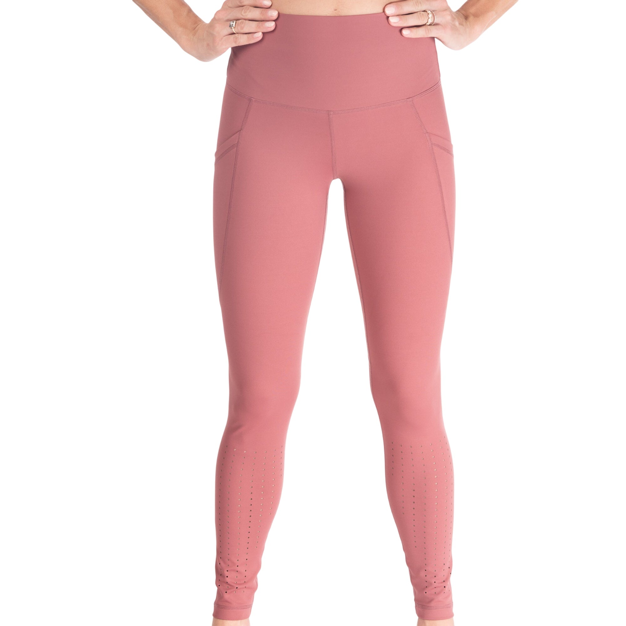 Laser Cut Tummy Control Postpartum Legging (dusty Rose)