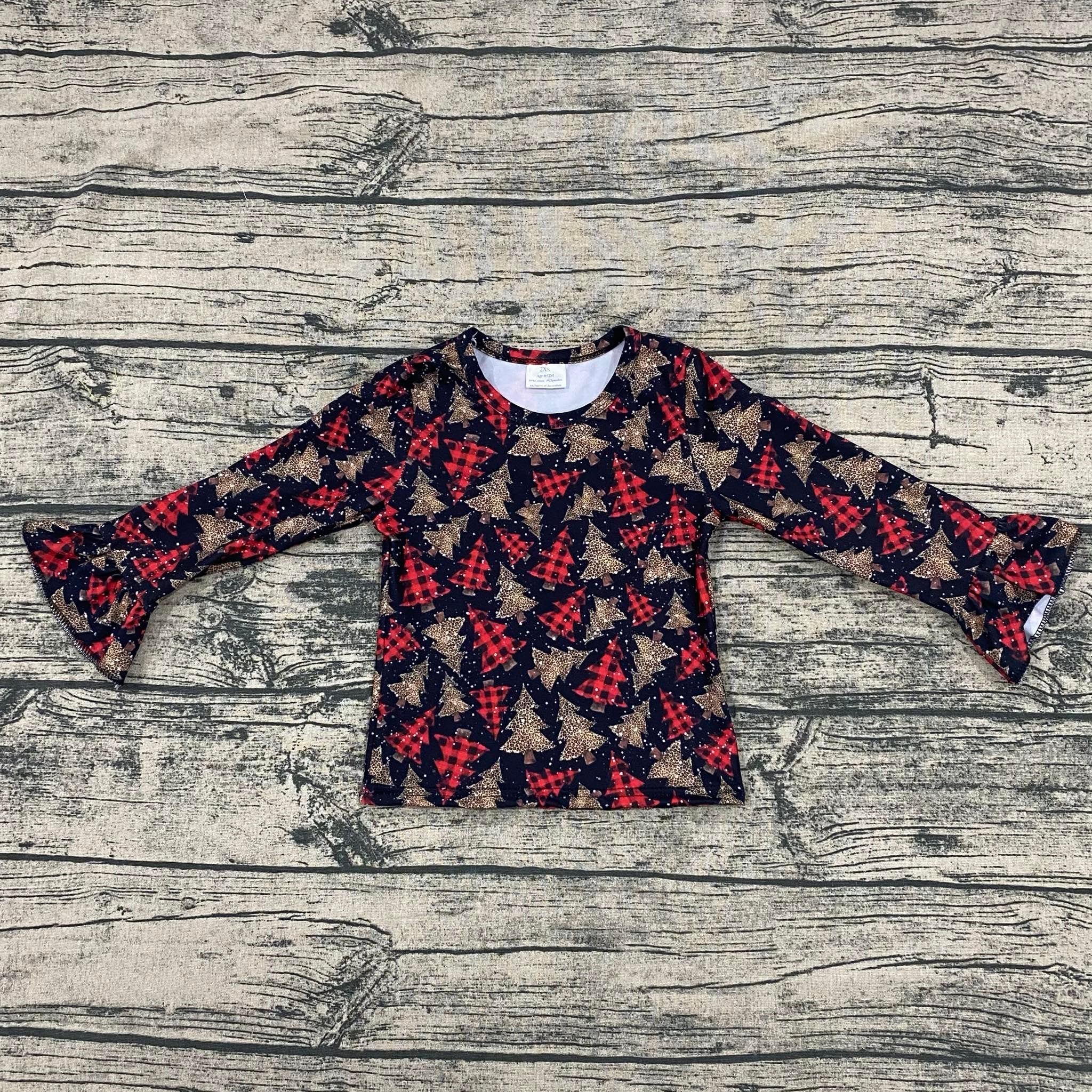 Trio Trees Bell Sleeve Top